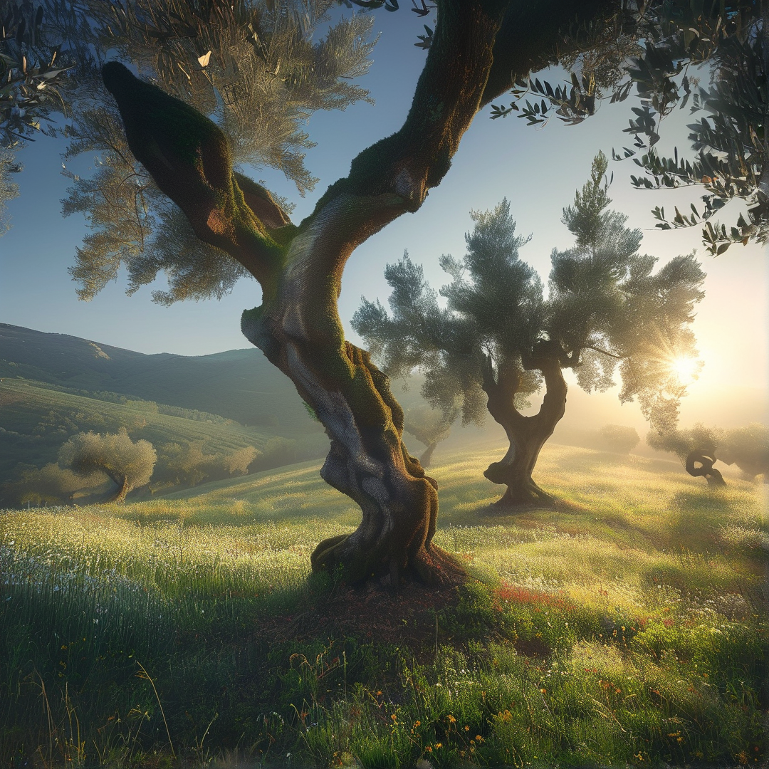 Ancient Olive Grove at Sunrise