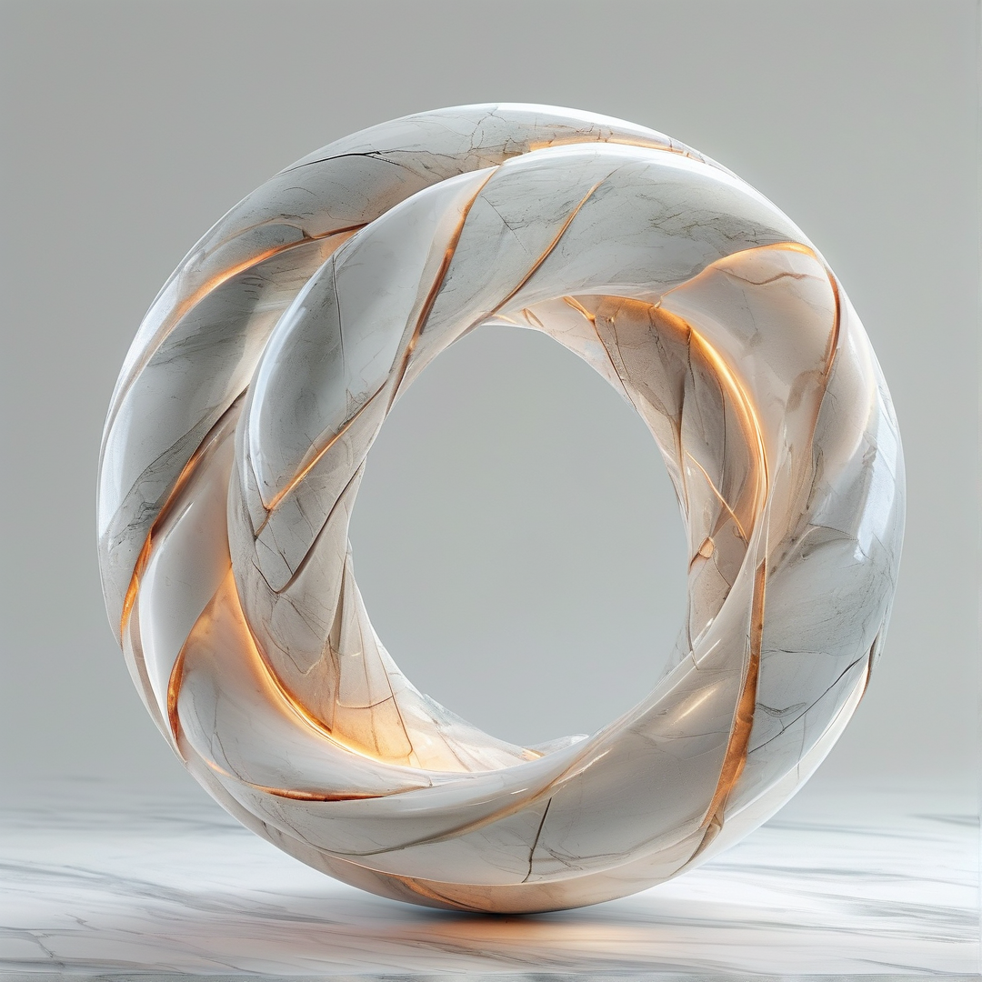Marble Gold Torus Sculpture