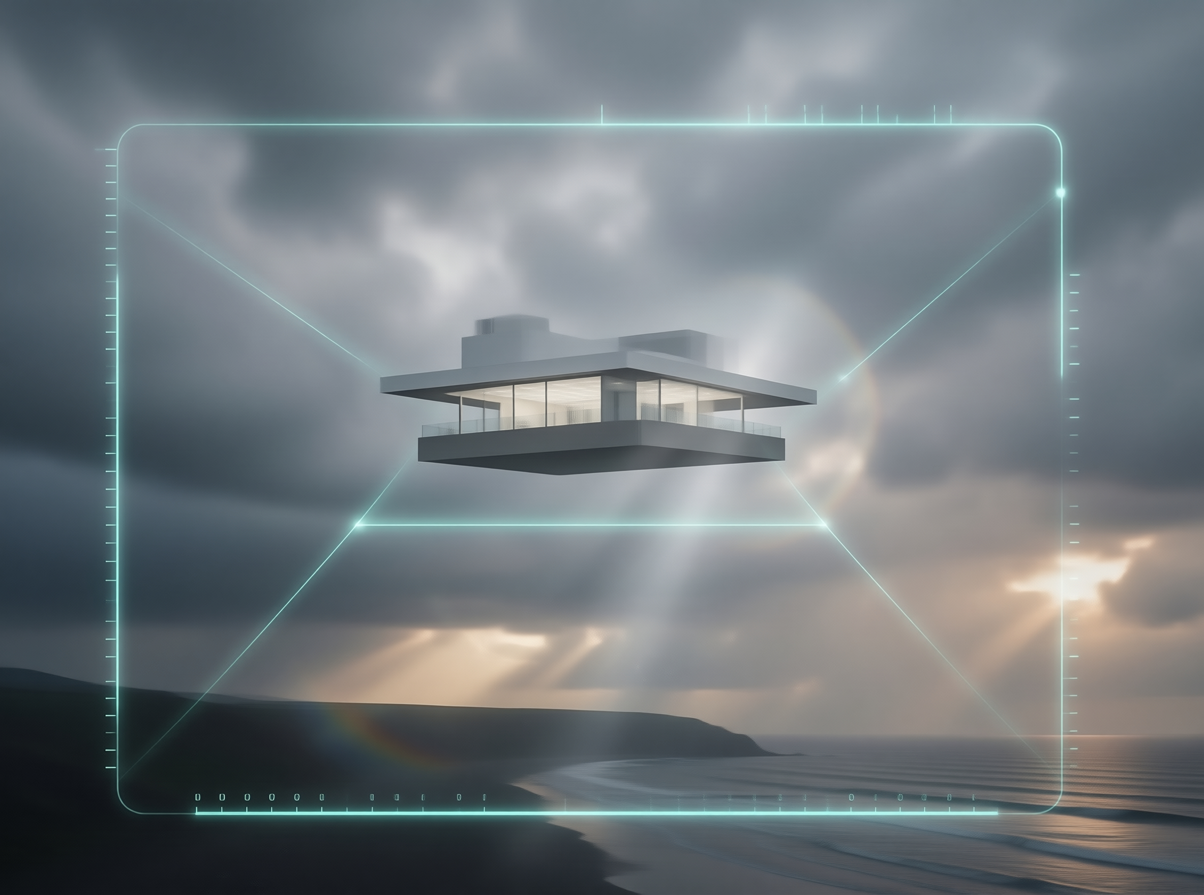 Floating Modern House Over Ocean