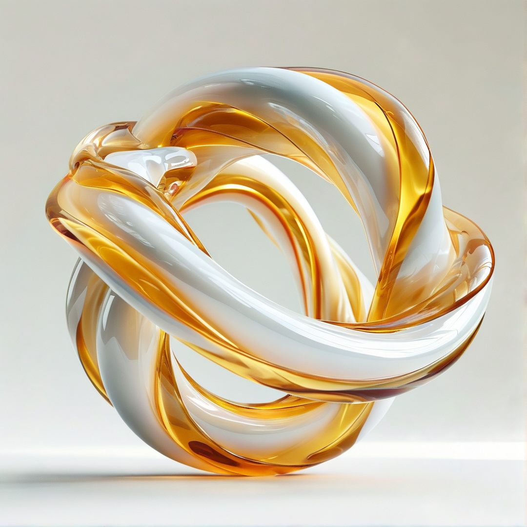 Fluid Amber And White Art