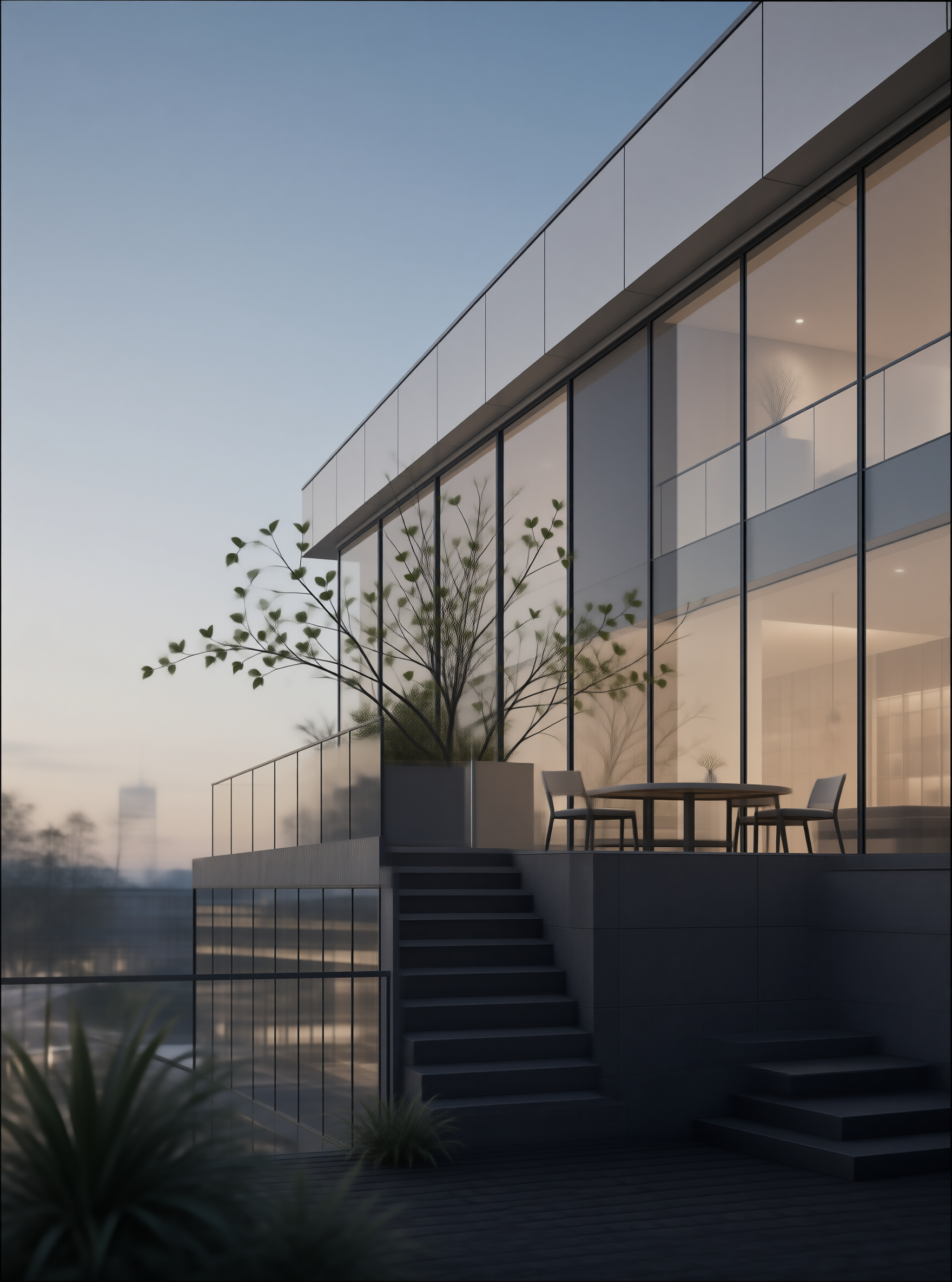Modern Glass House Exterior