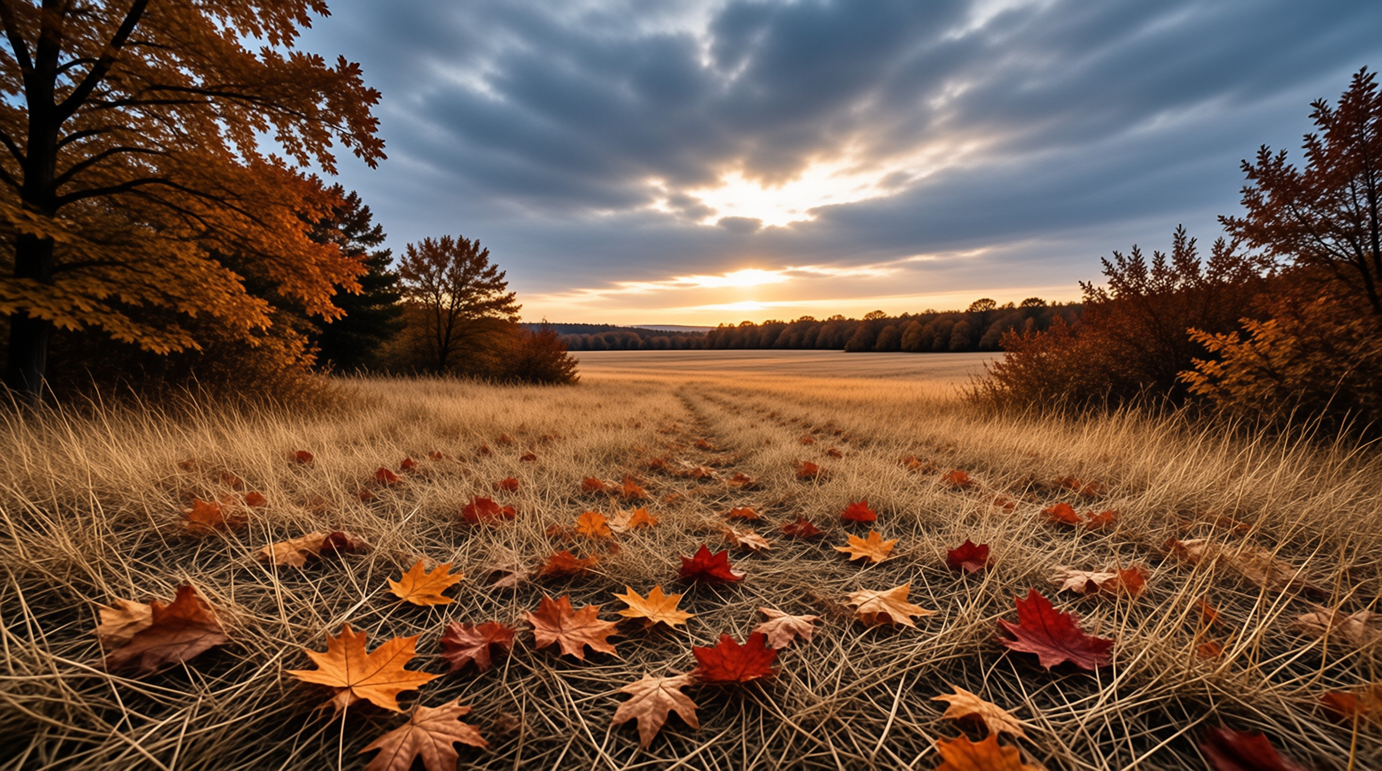 Autumn Field at Sunset