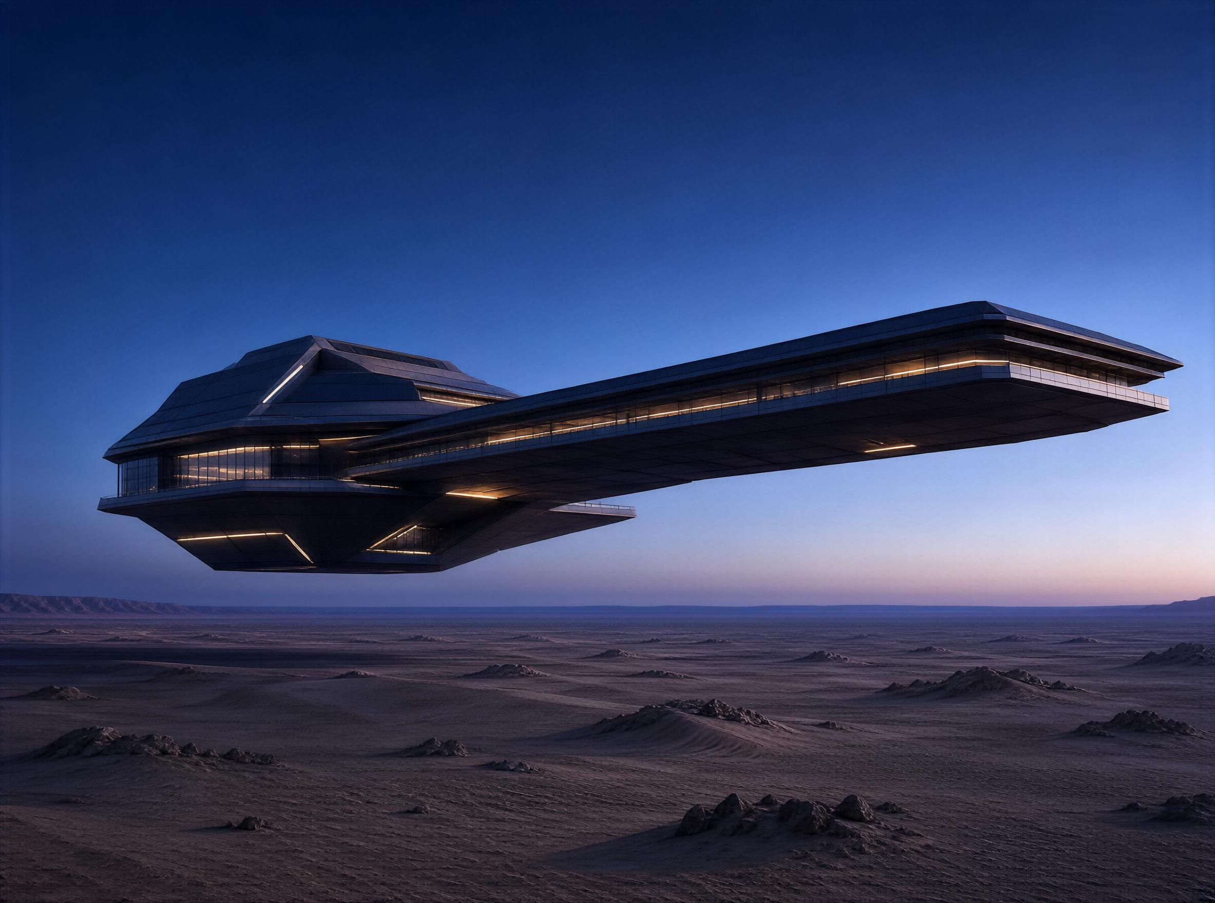 Futuristic Structure at Dusk