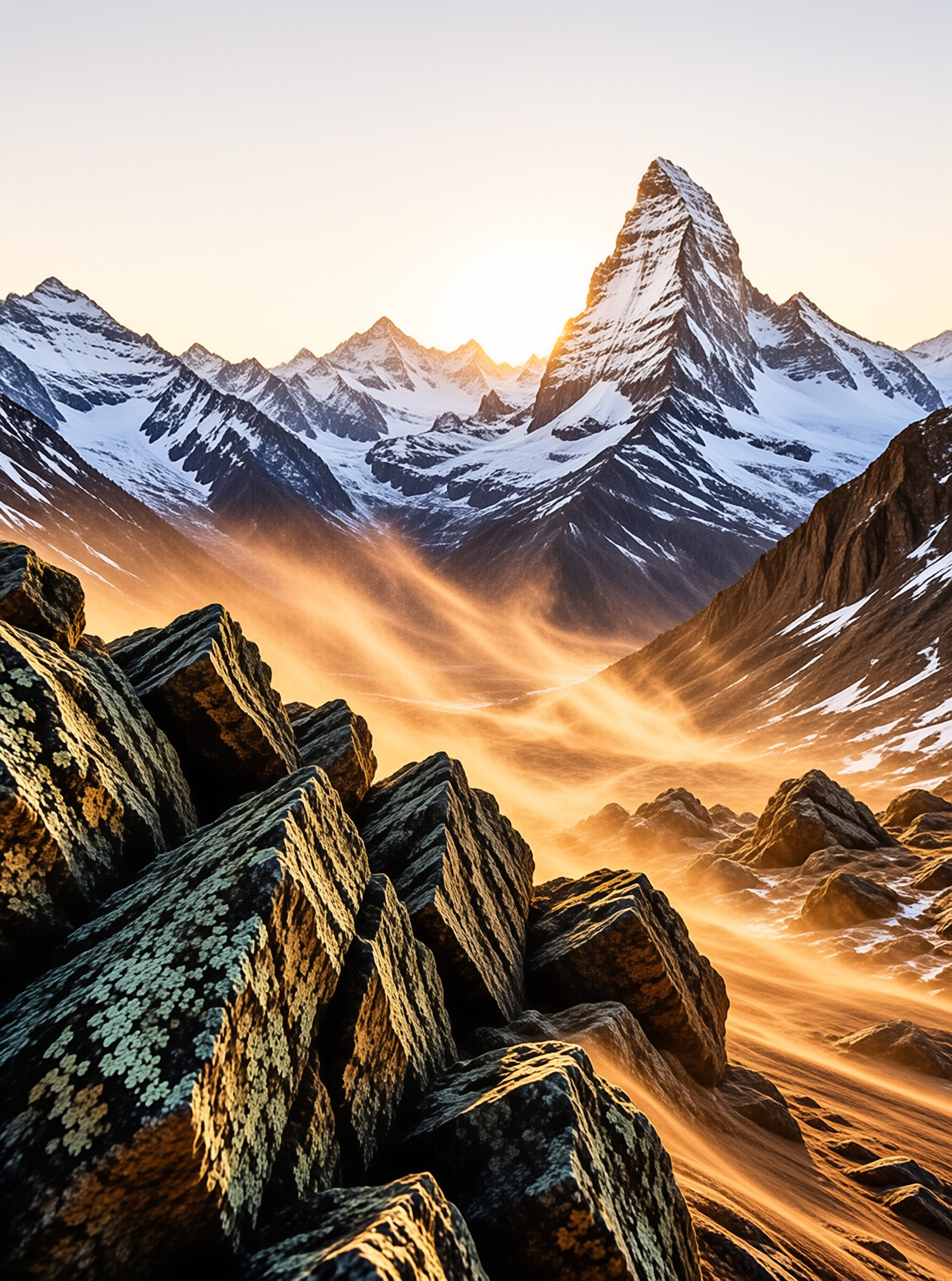 Golden Hour Alpine Peaks