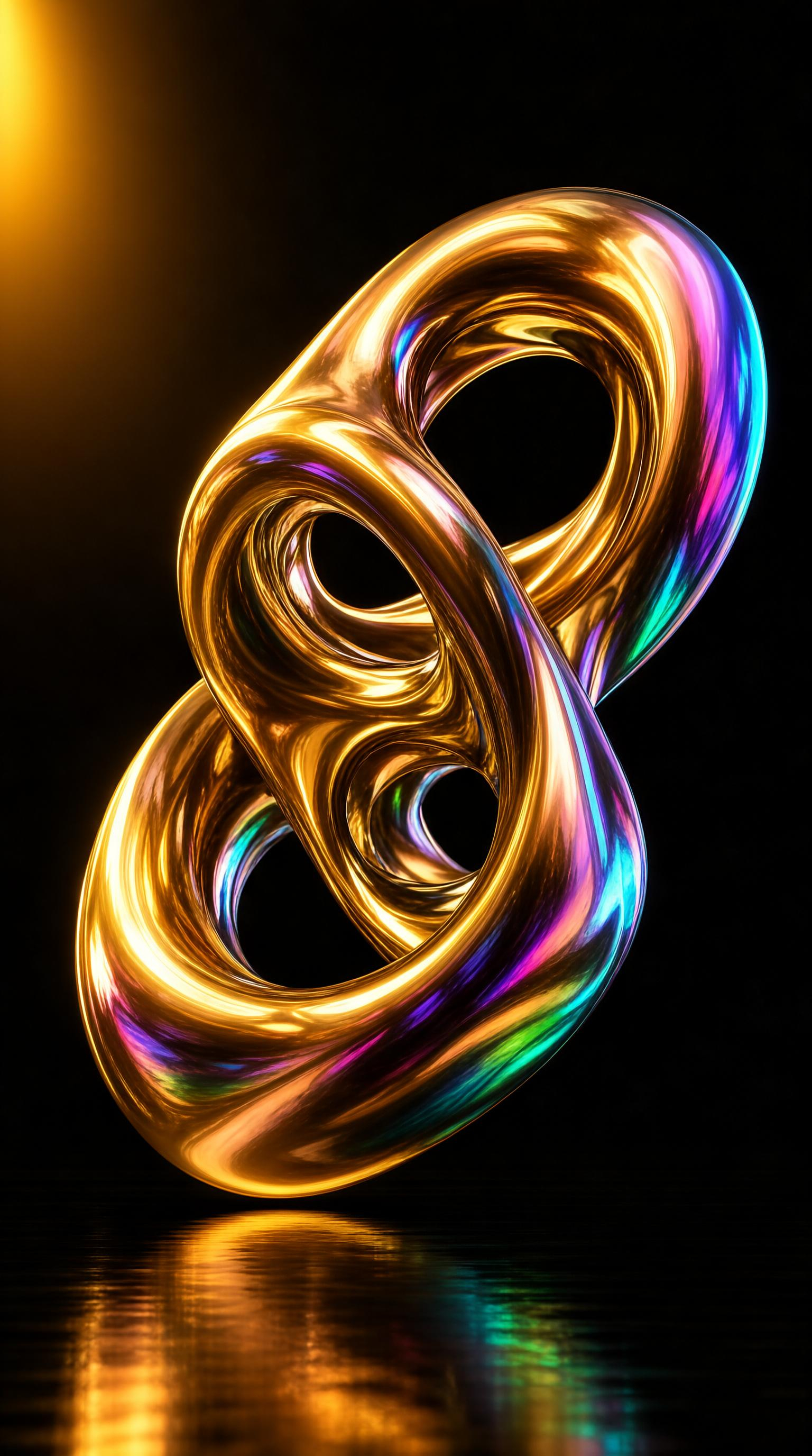 Iridescent Golden Torus Knot