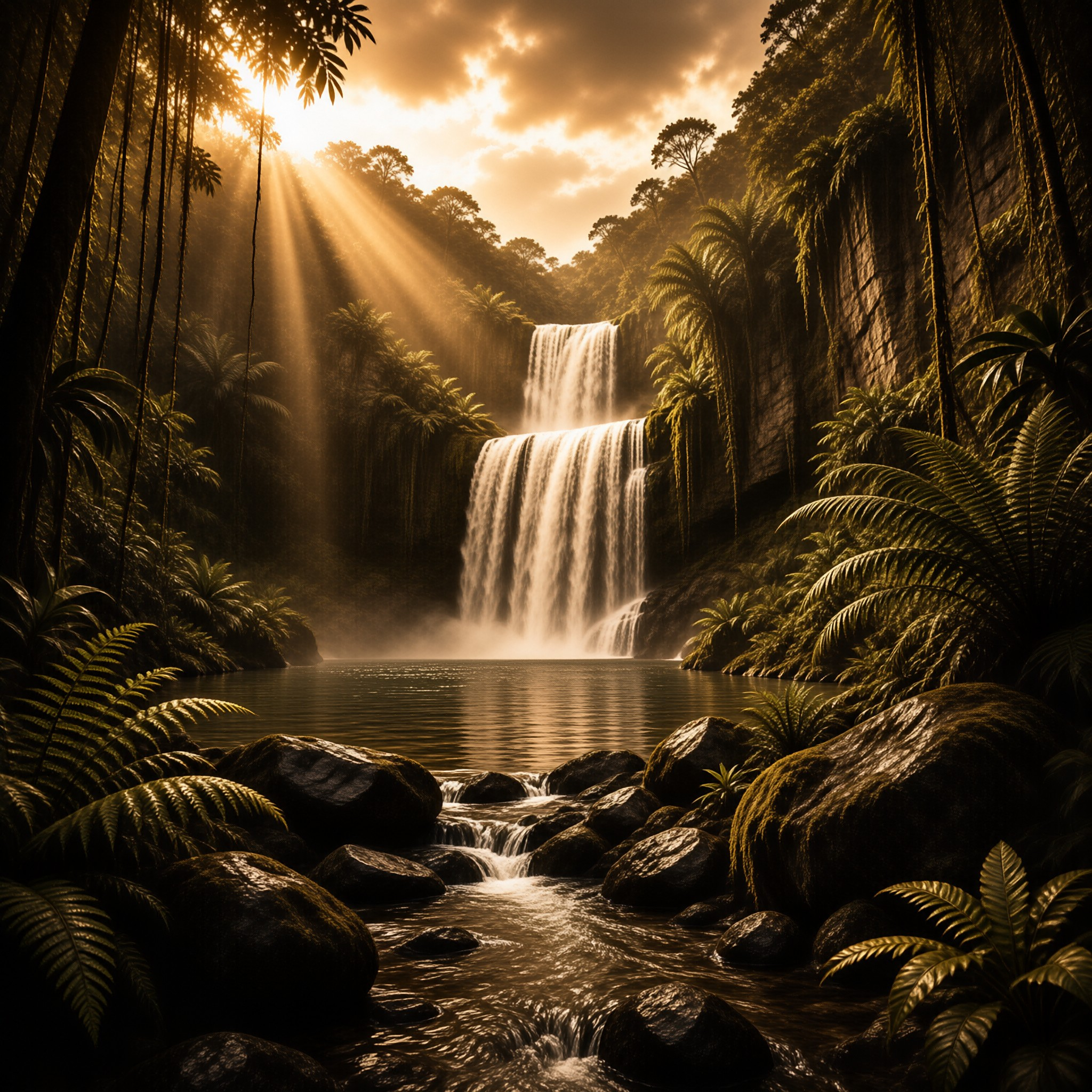 Majestic Jungle Waterfall
