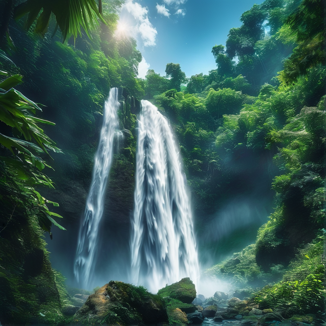 Twin Jungle Waterfalls