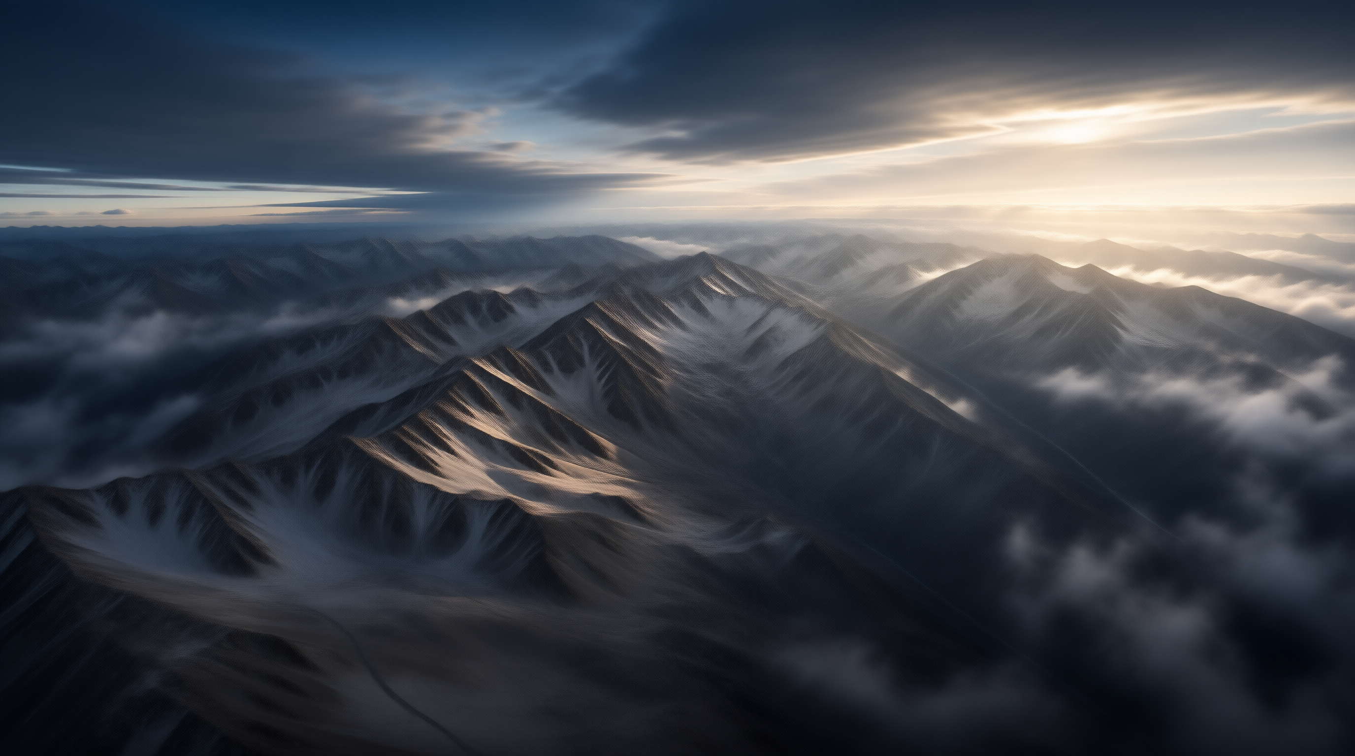 Alpine Ridgeline at Dusk Landscape