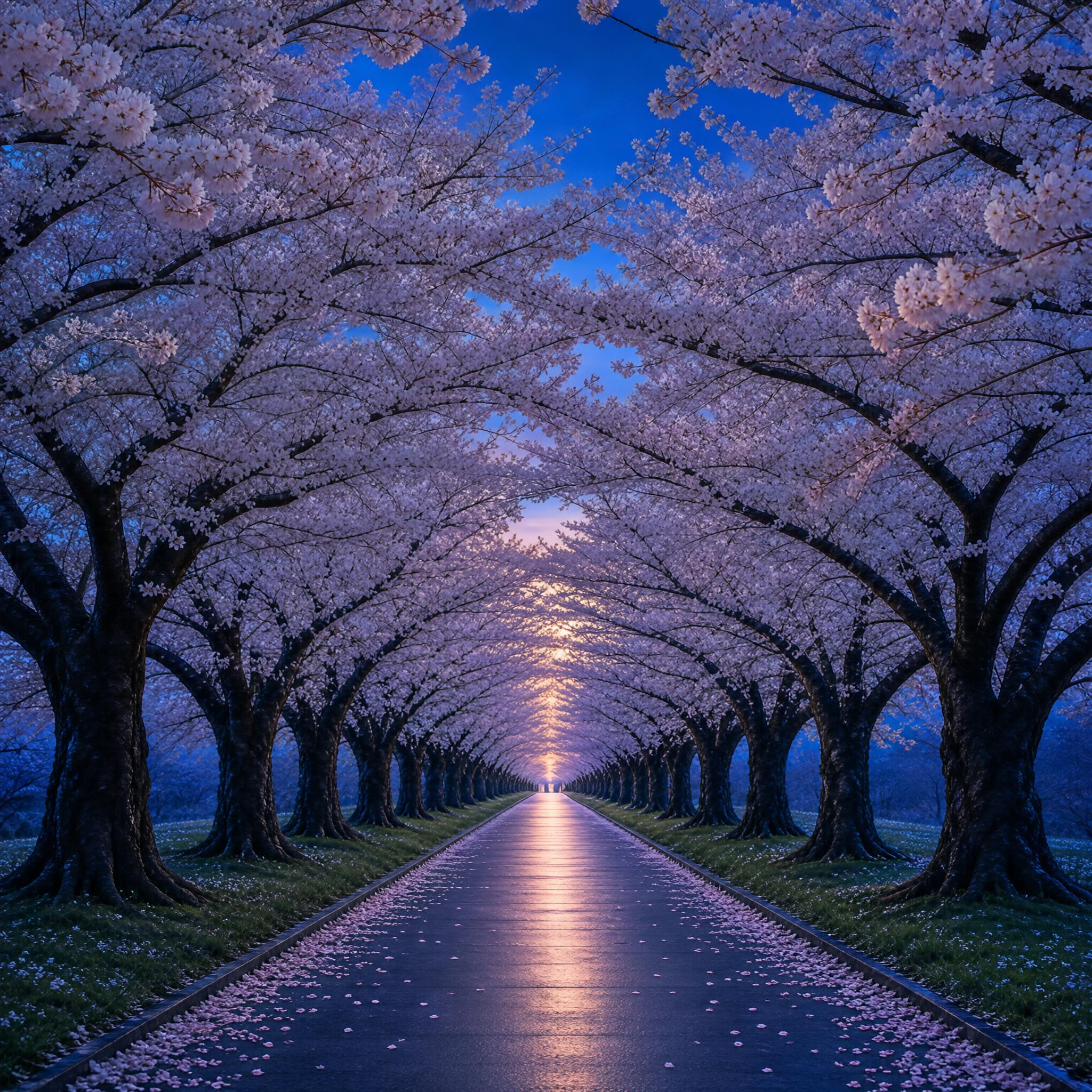 Cherry Blossom Tunnel Scene