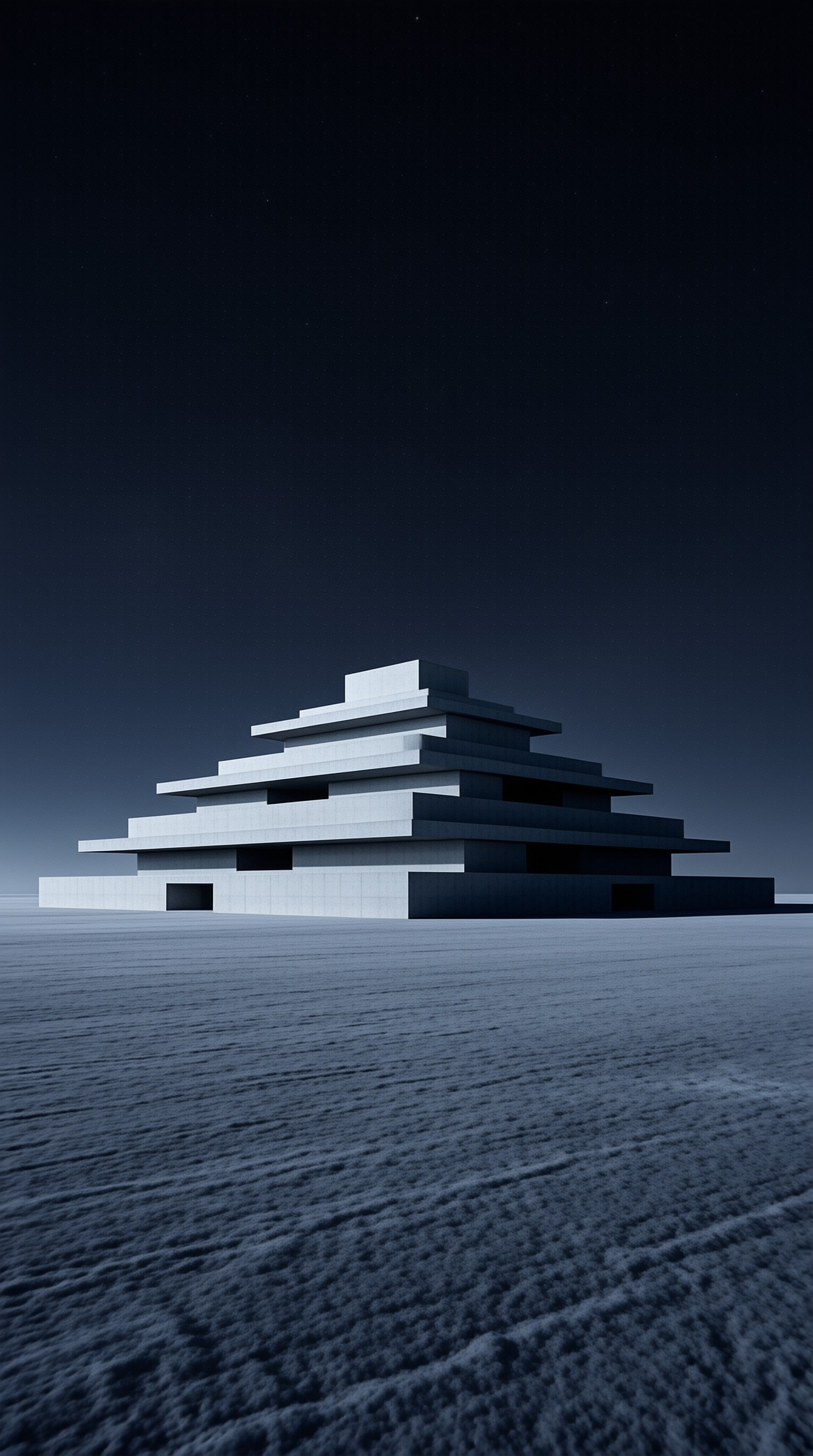 White Pyramid Under Dark Sky