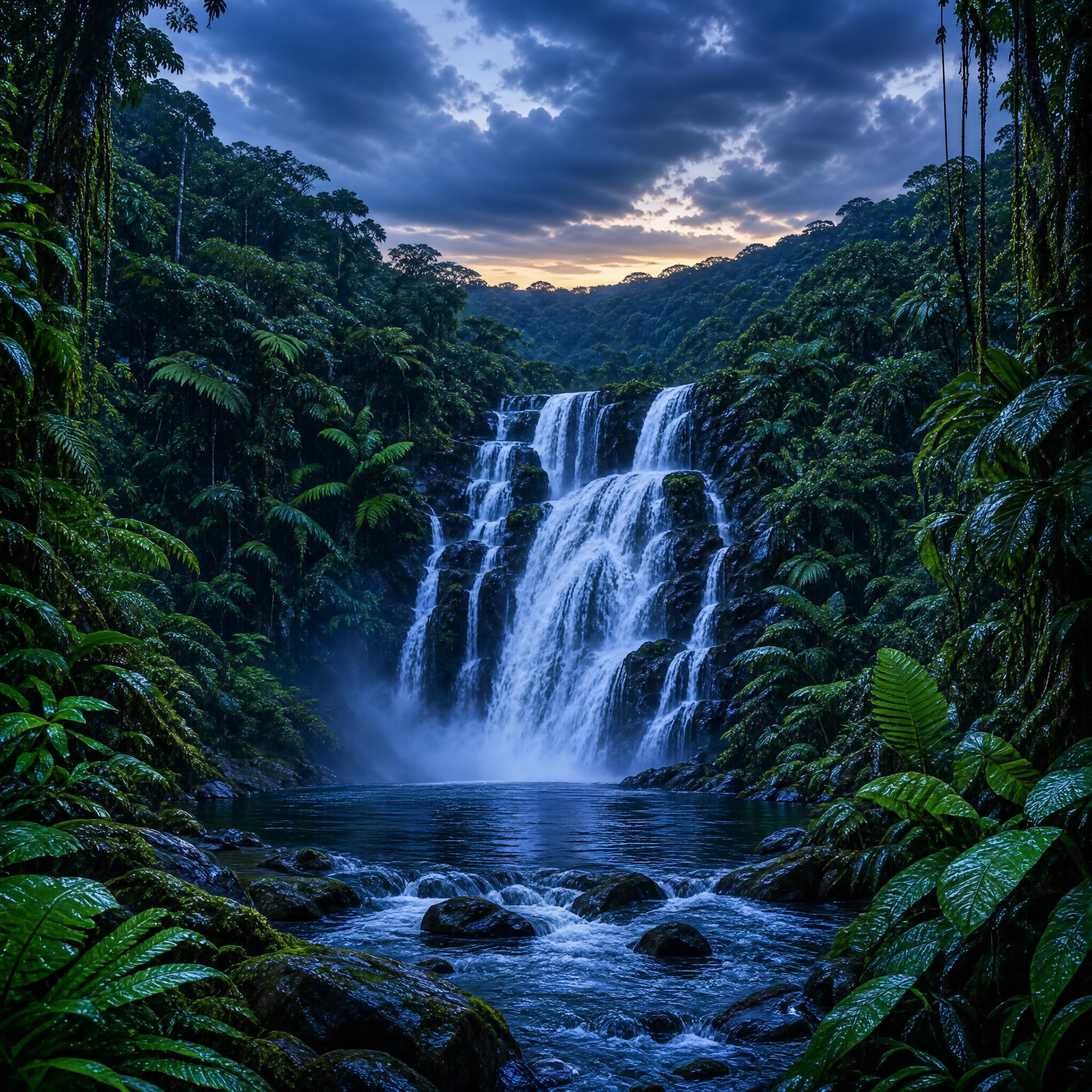 Tropical Rainforest Waterfall