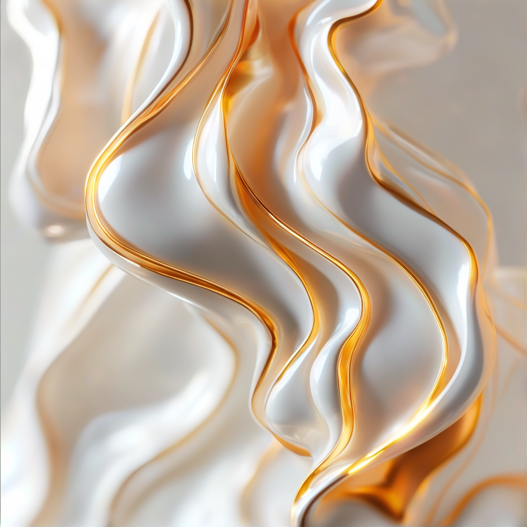 Flowing Gold and White