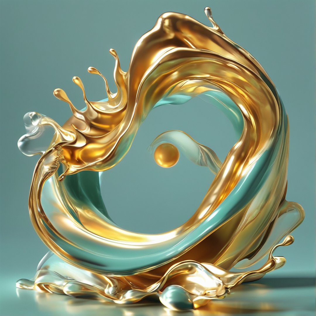 Golden Fluid Sculpture