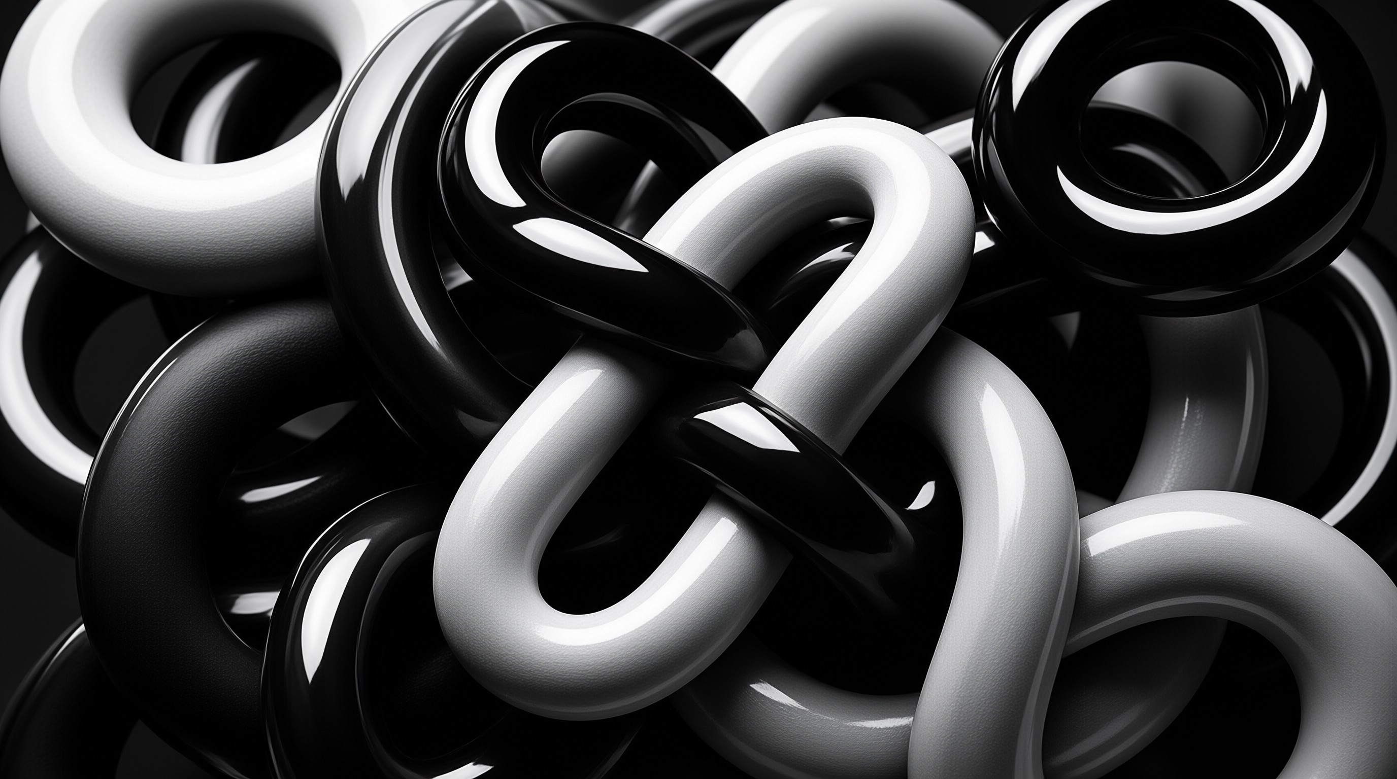 Glossy Black and White Tubes