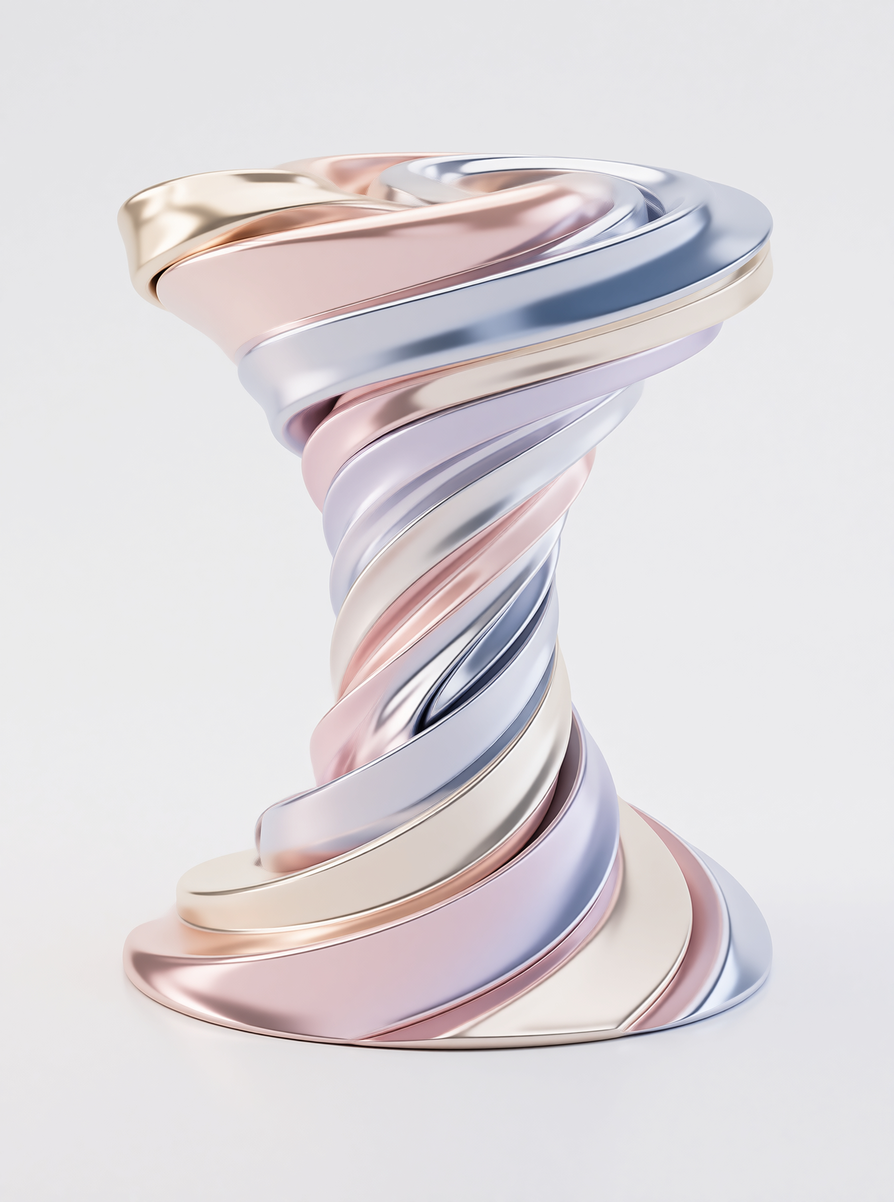Pastel Twisted Metal Sculpture