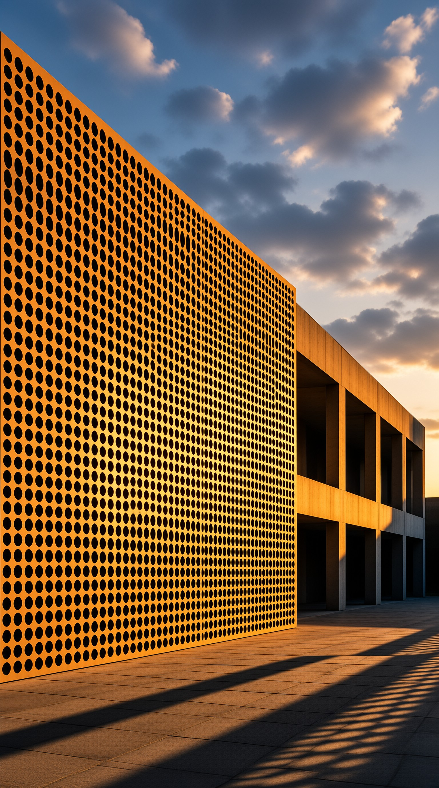 Modern Building at Sunset