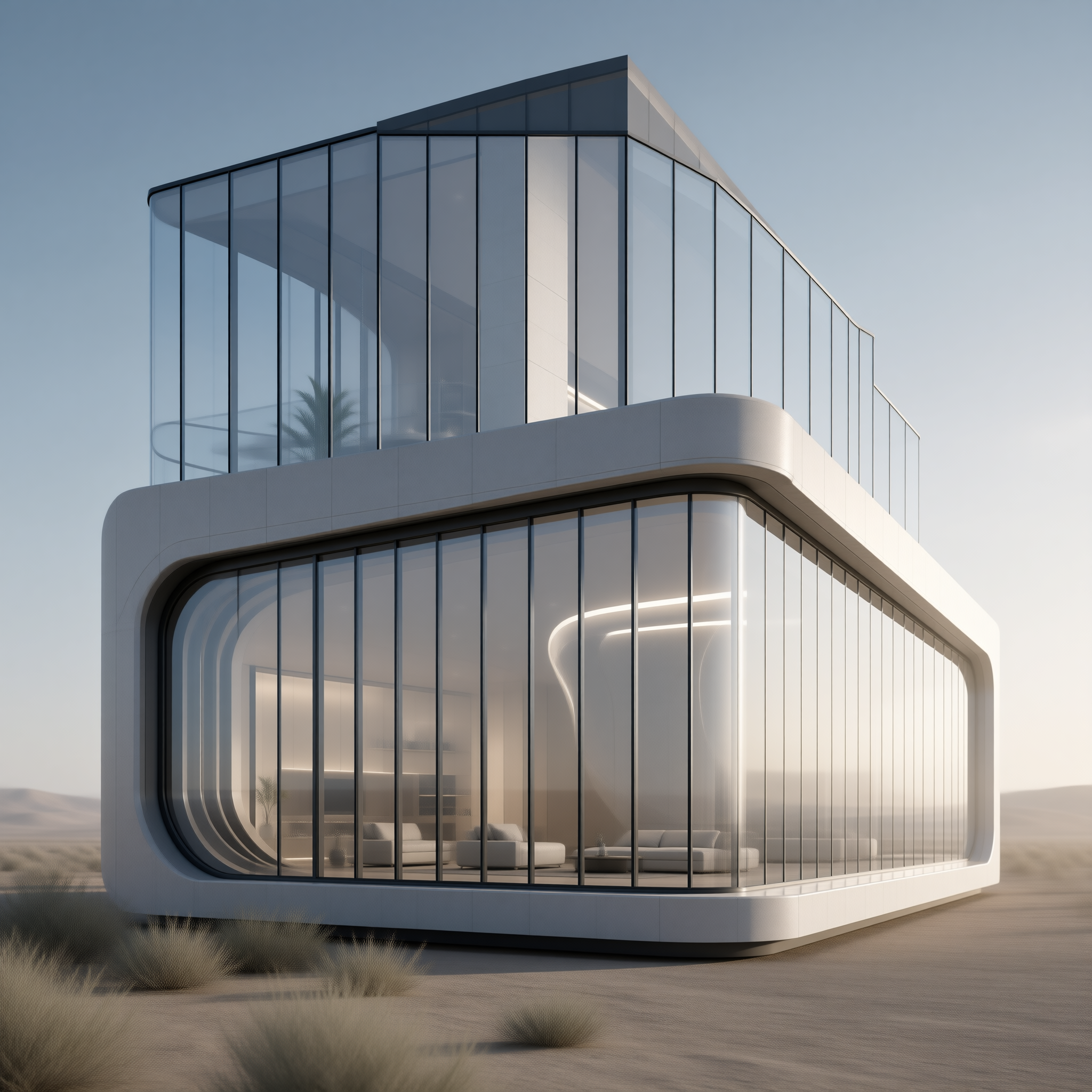 Modern Glass Desert House