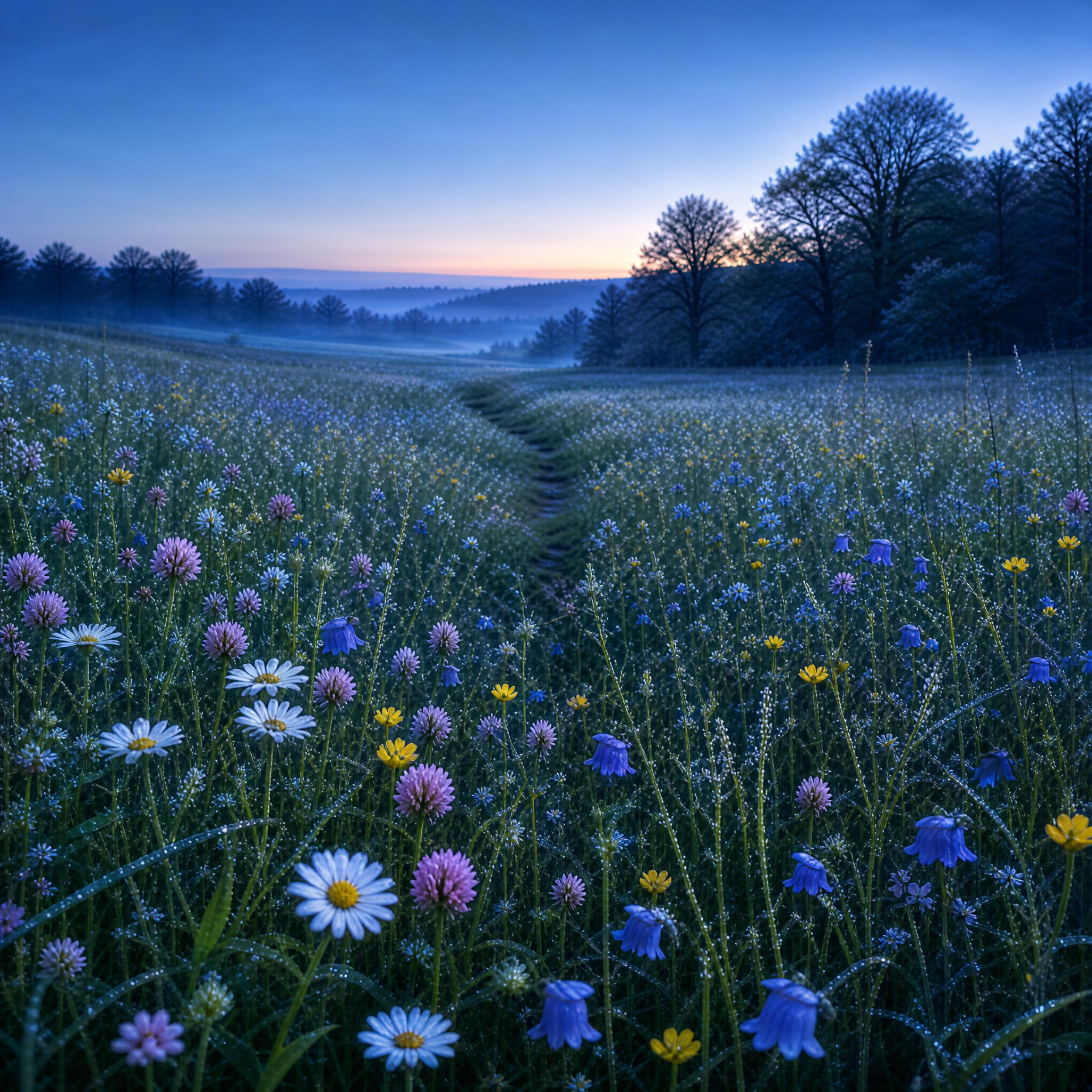 Misty Wildflower Meadow