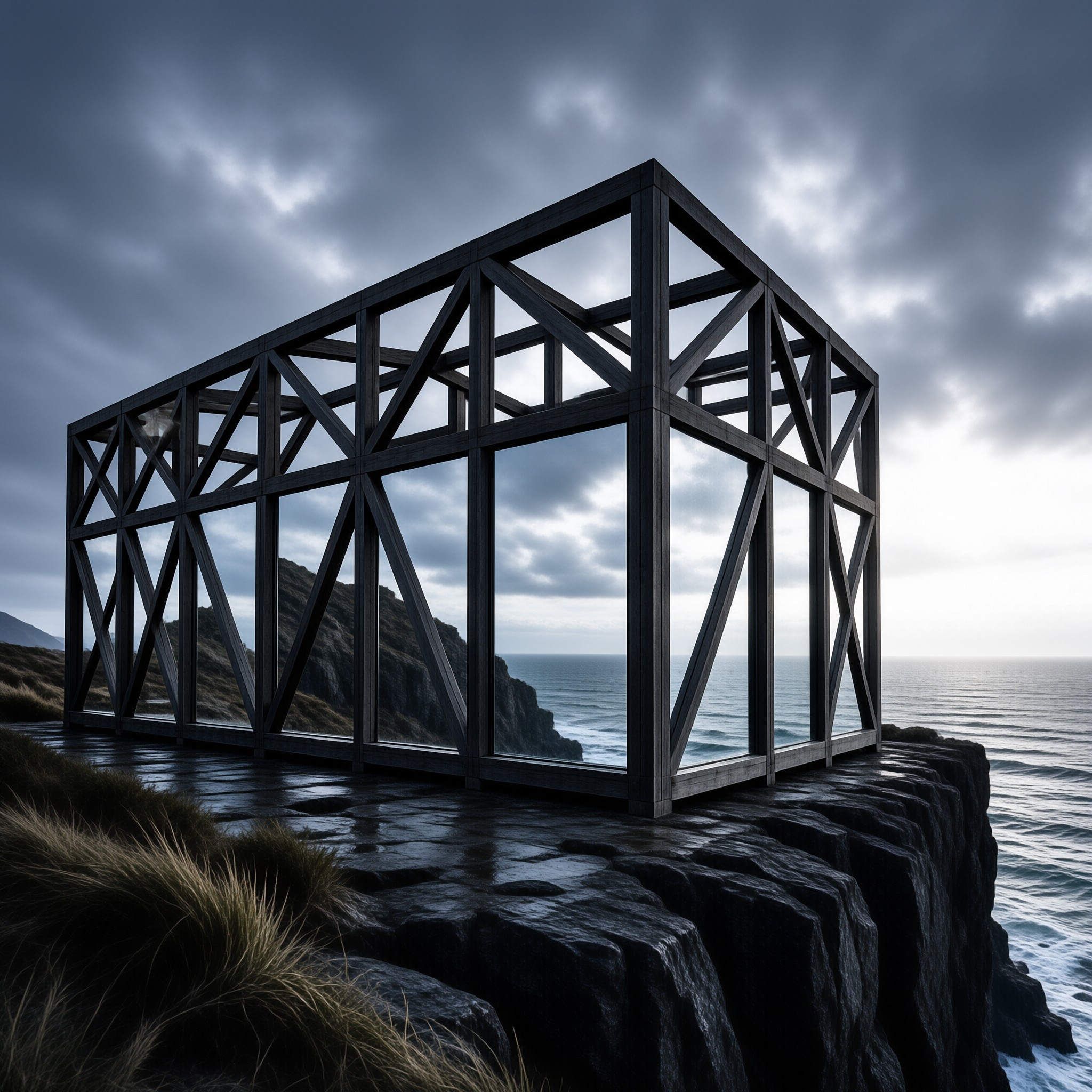 Wooden Frame on Cliff