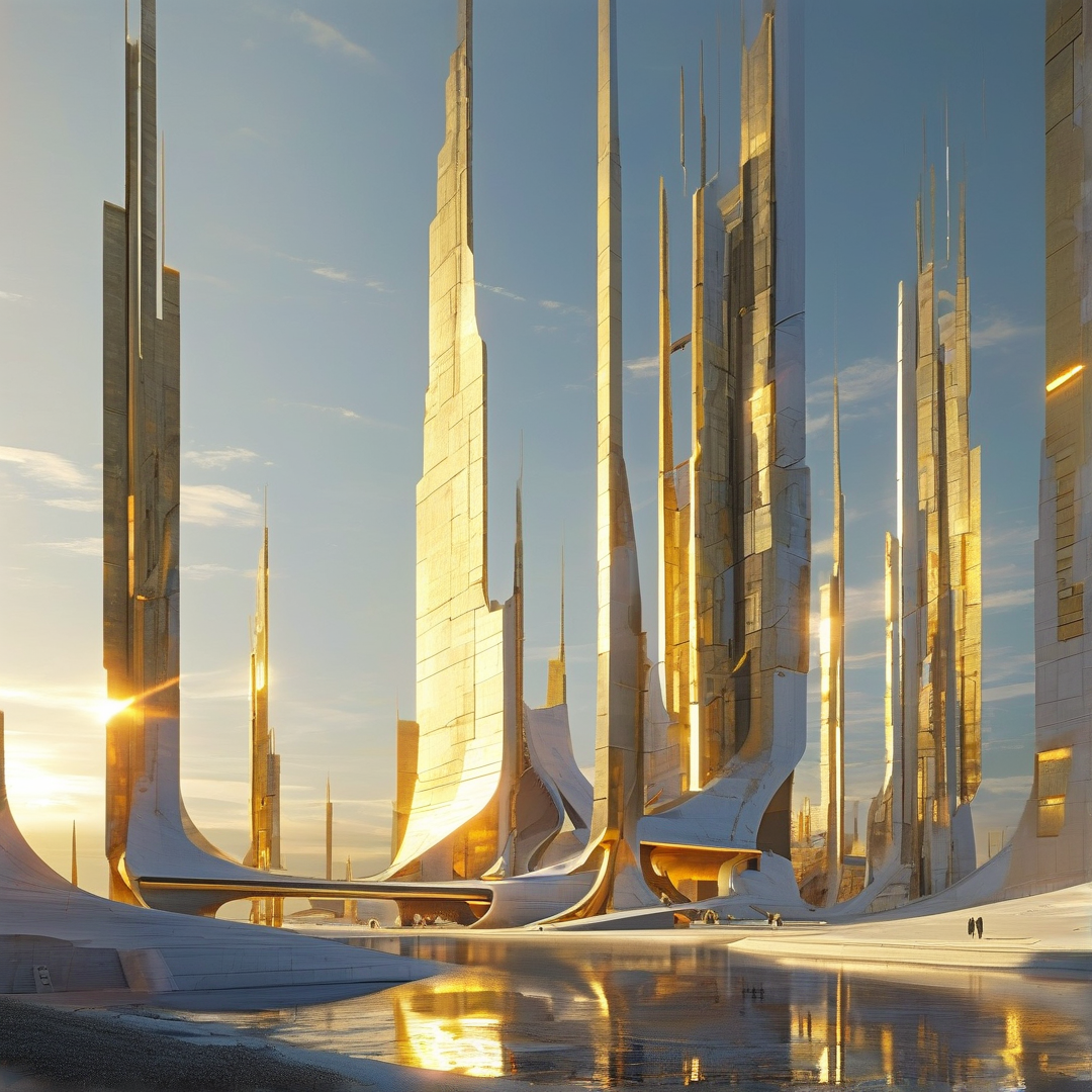 Golden Futuristic Spires