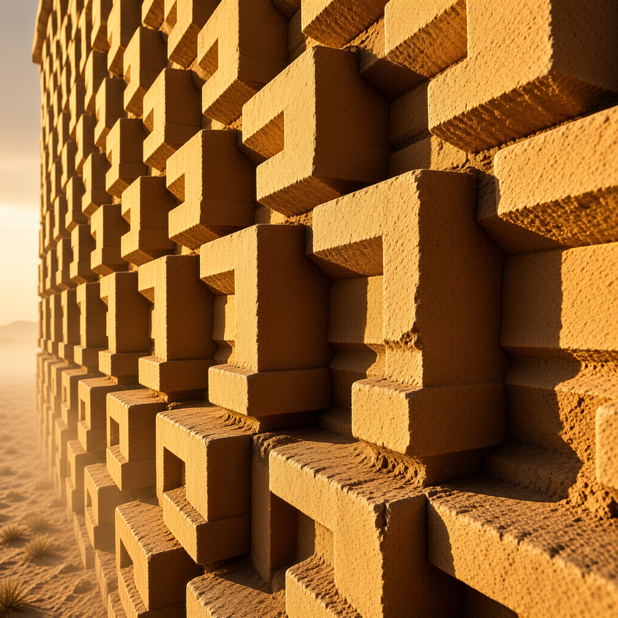 Surreal Desert Wall Structure