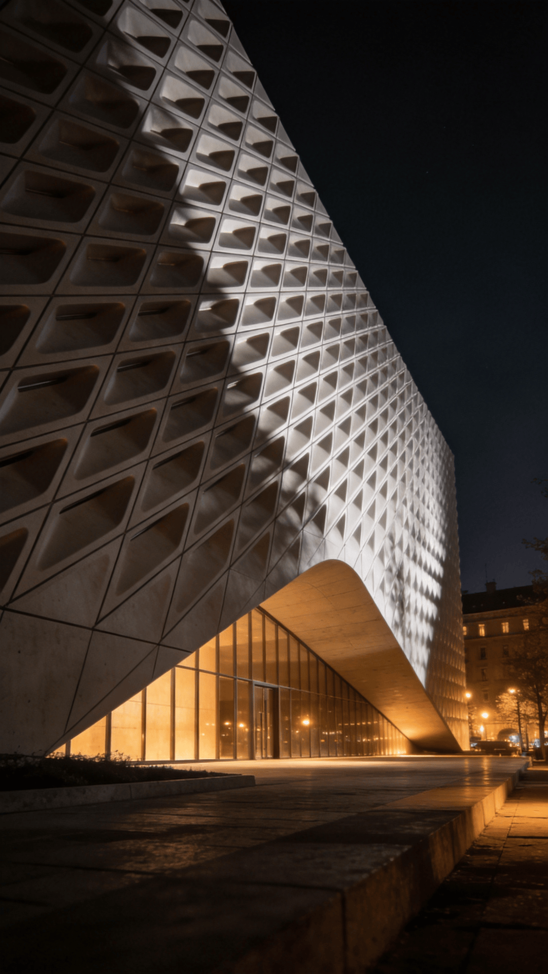 Museum in Night With Warm Lights