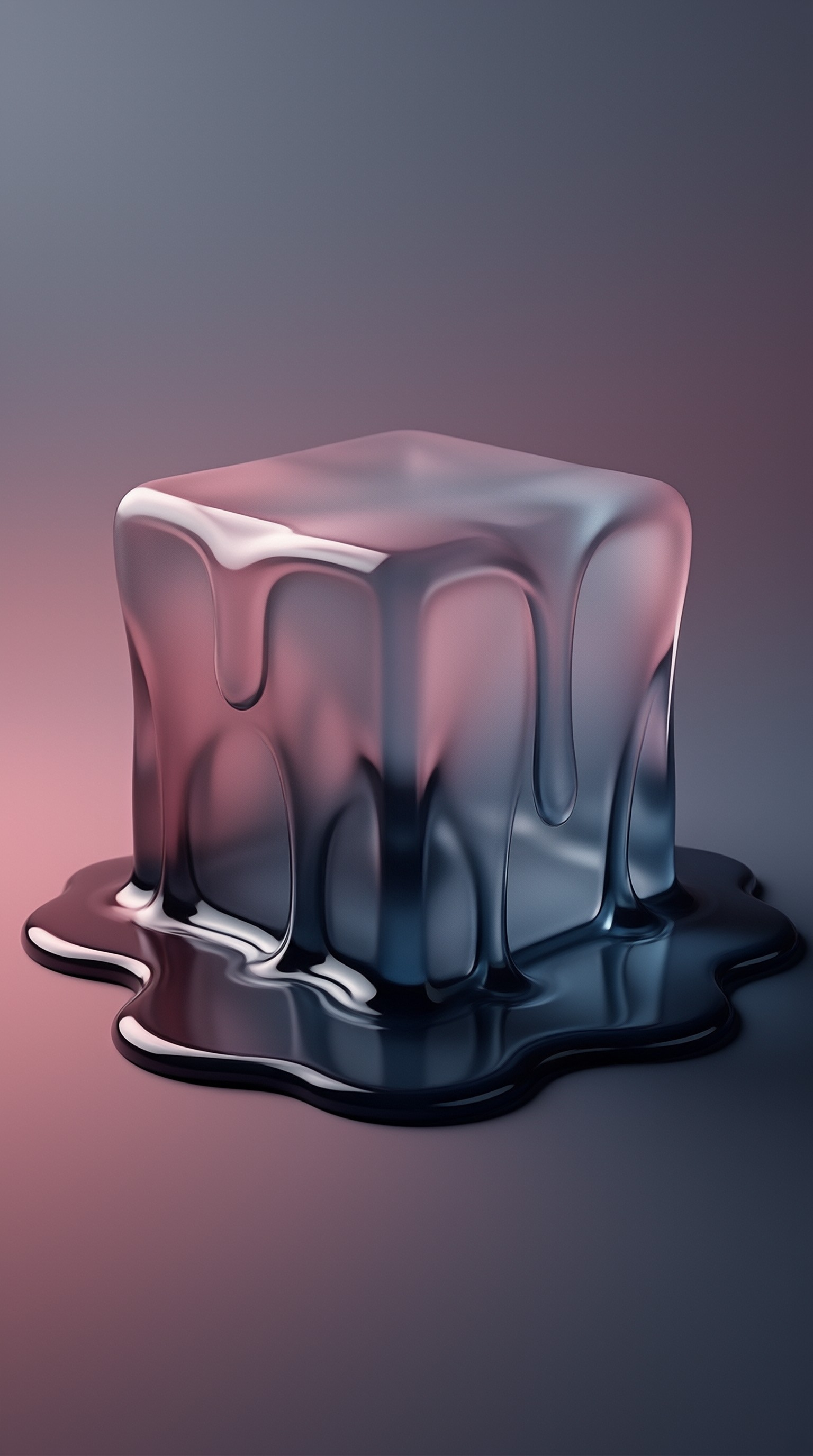 Melting Metallic Cube