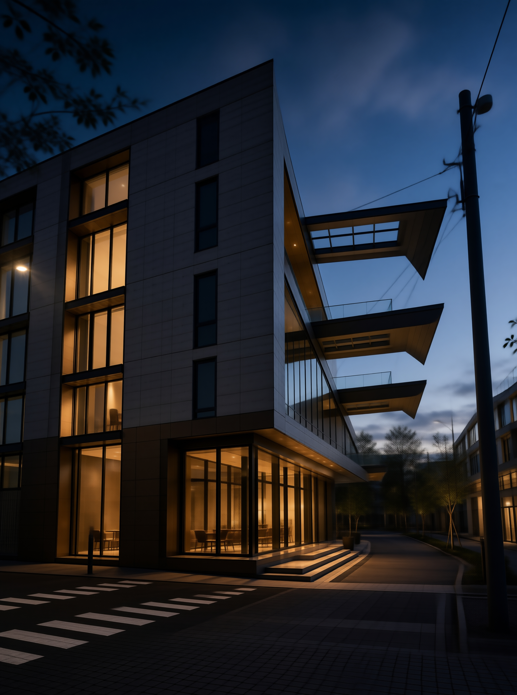 Modern Building at Dusk