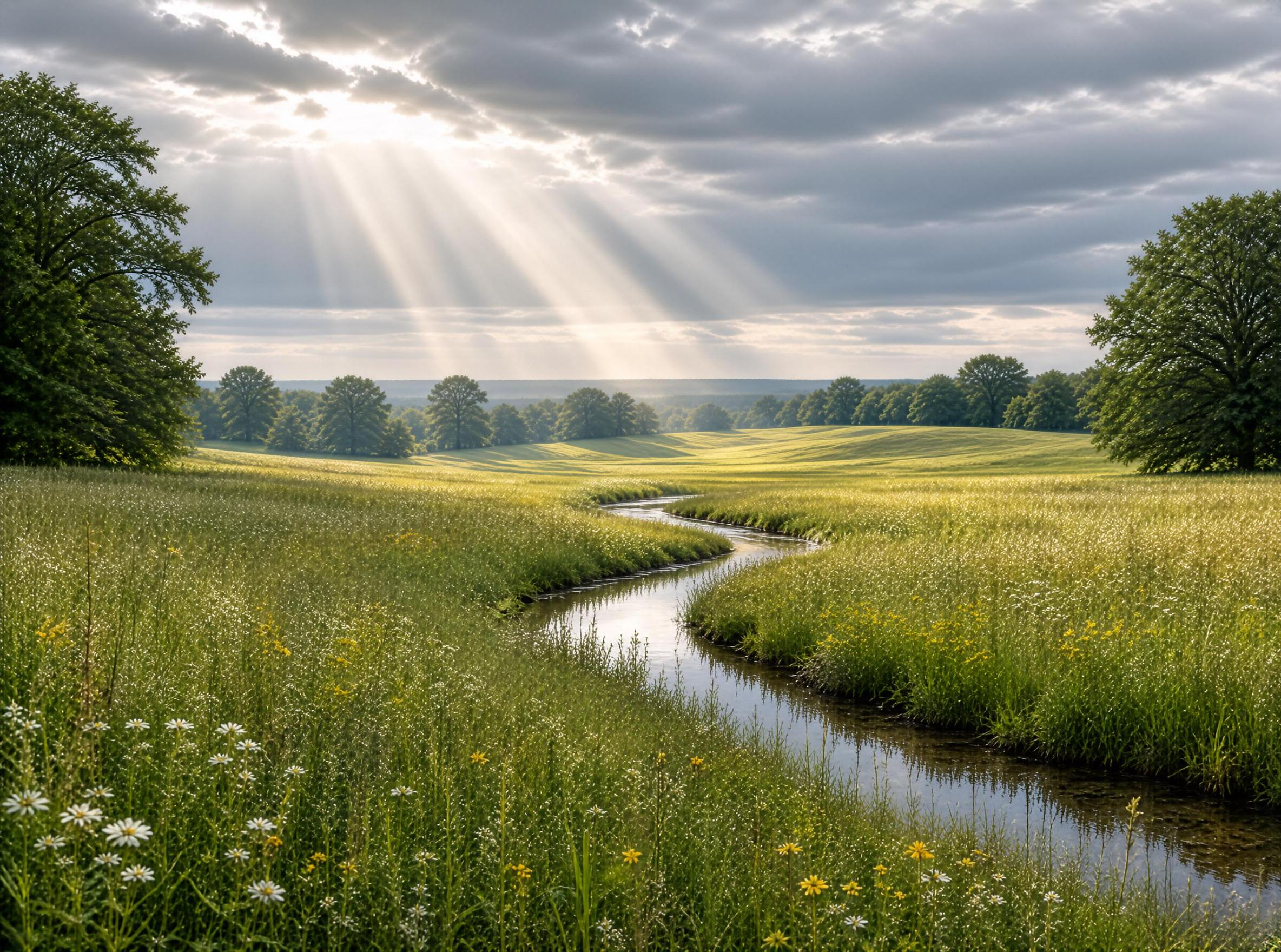 Sunlit River Valley