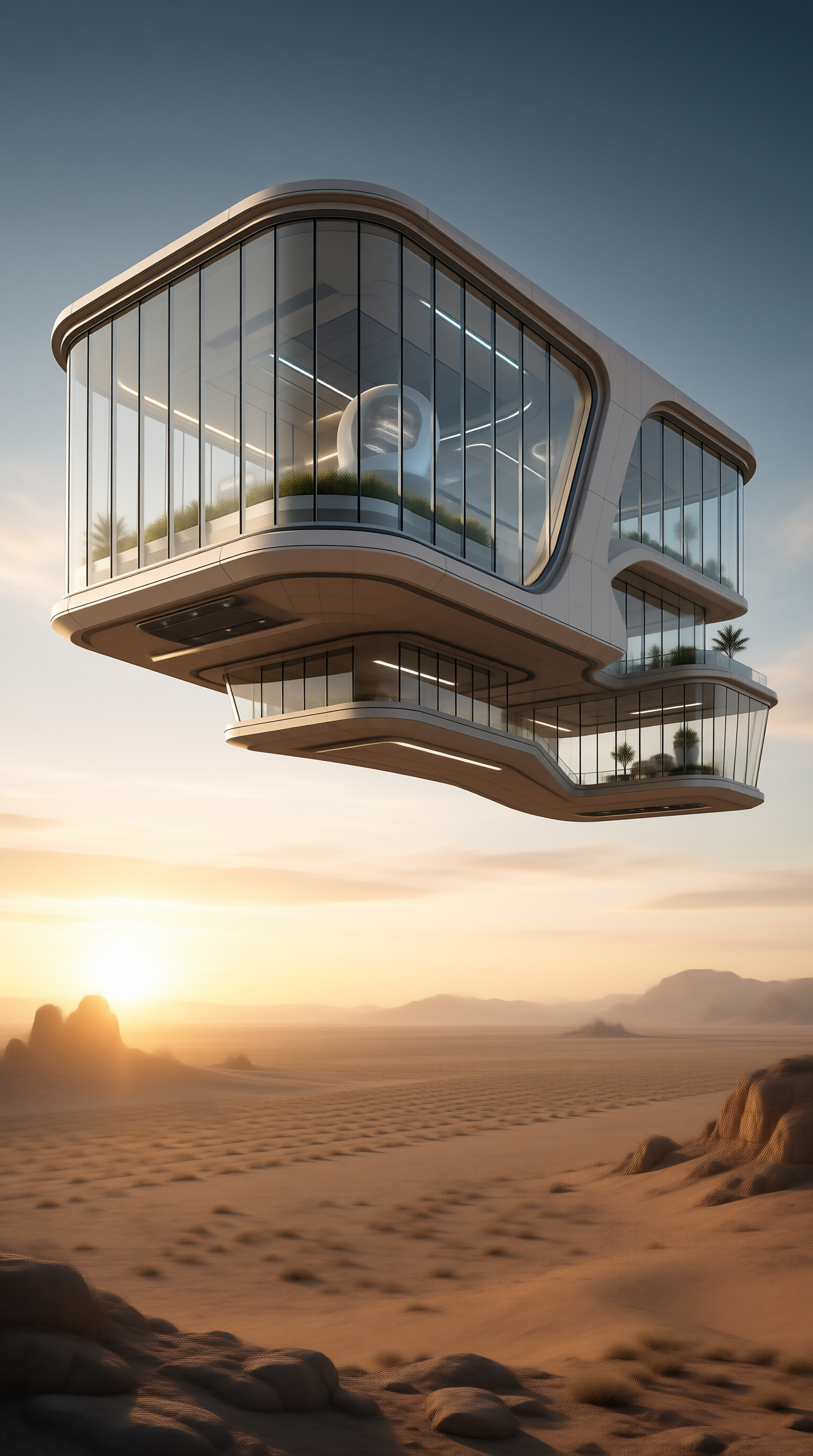 Sci-Fi Floating Desert House