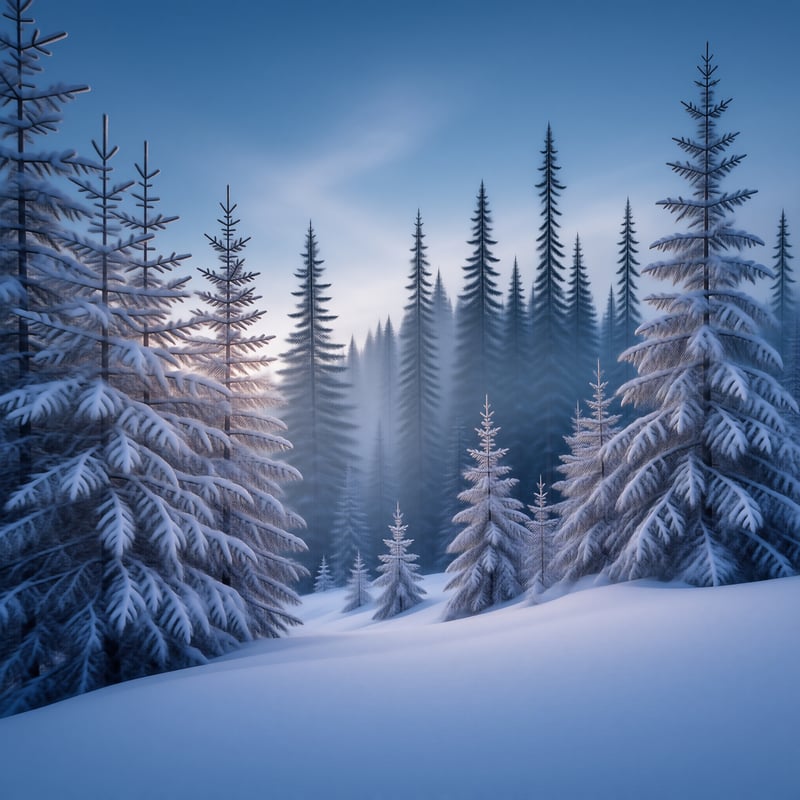 Snowy Winter Forest Scene