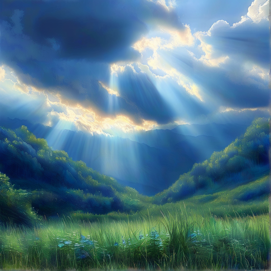 Sunlight Over Mountain Valley