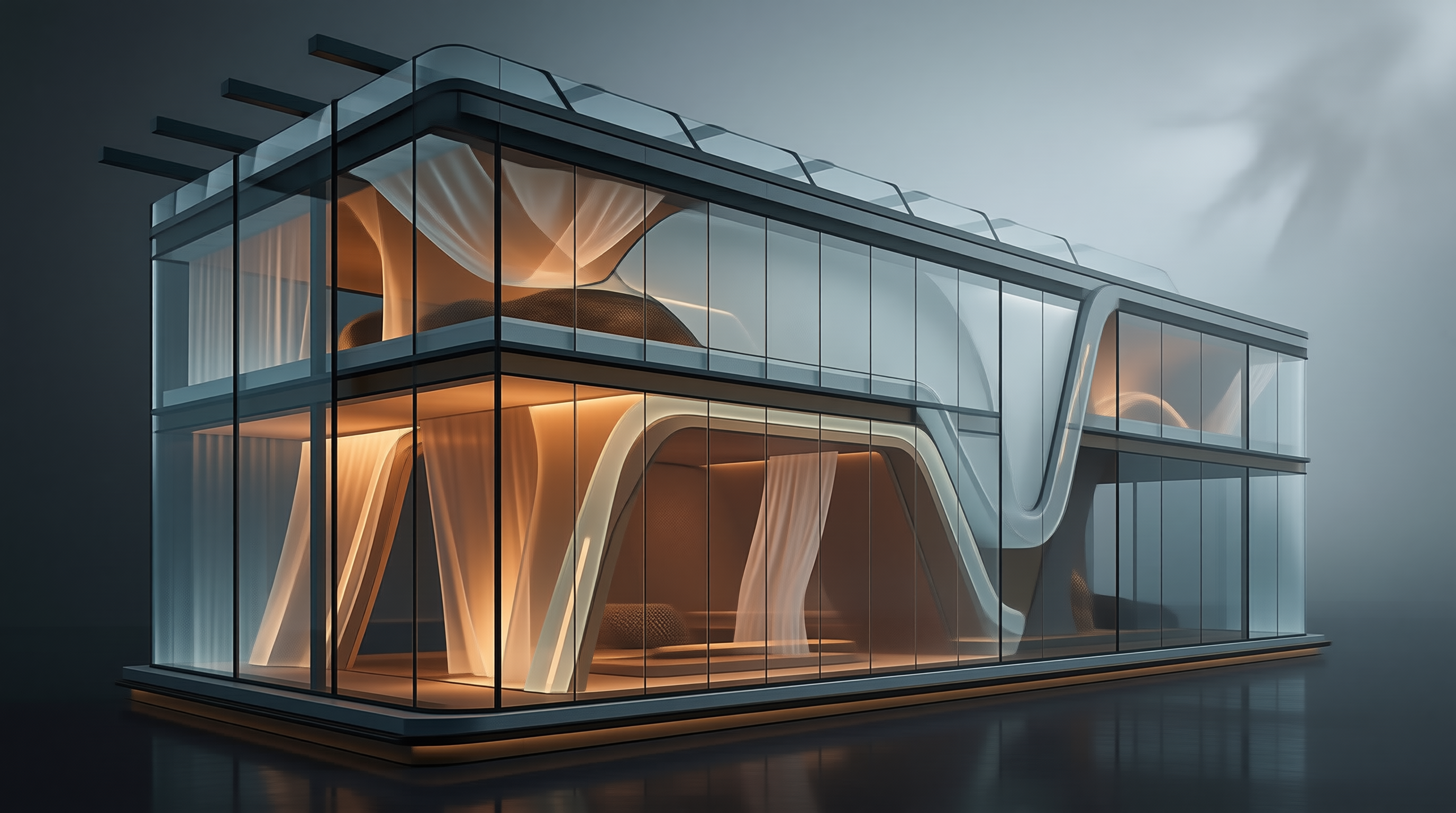 Futuristic Glass House