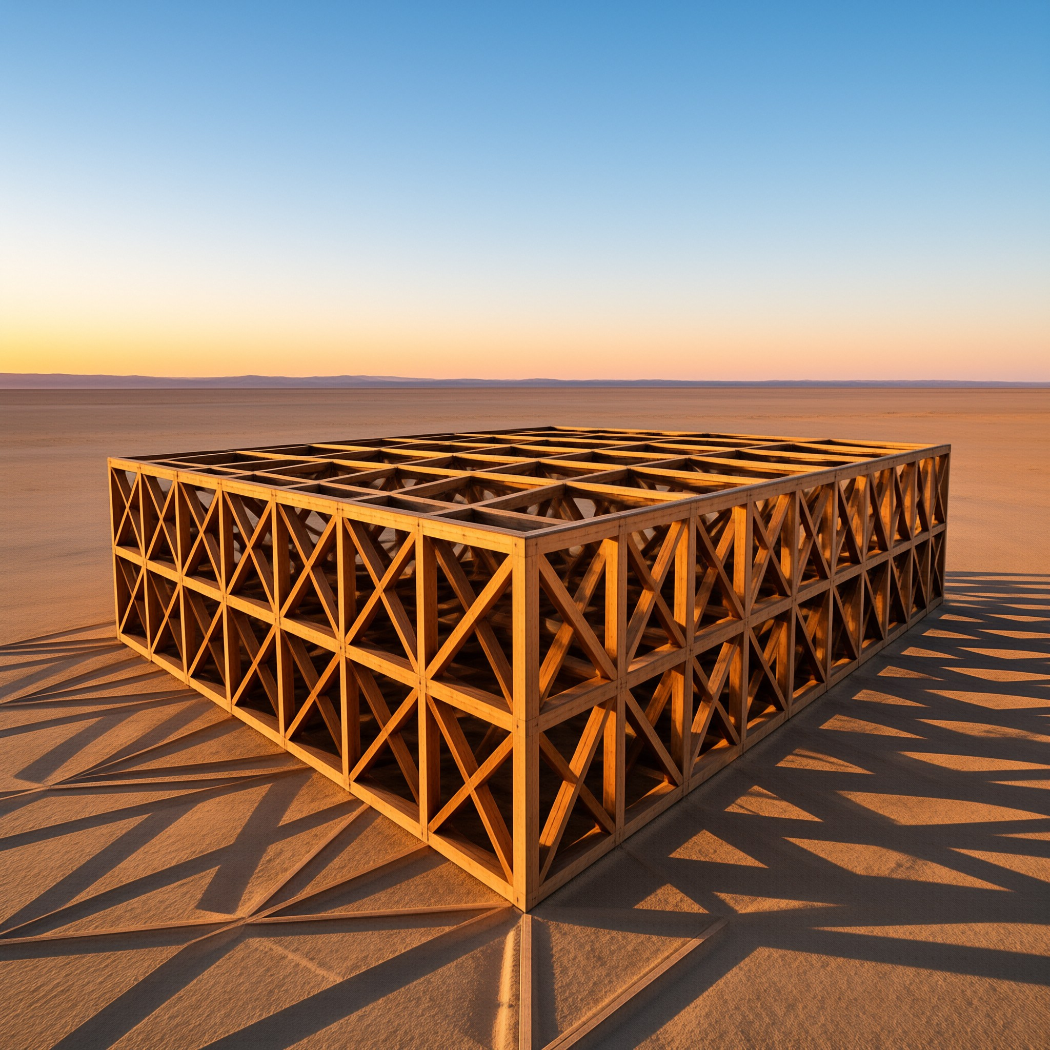 Desert Wooden Grid Structure
