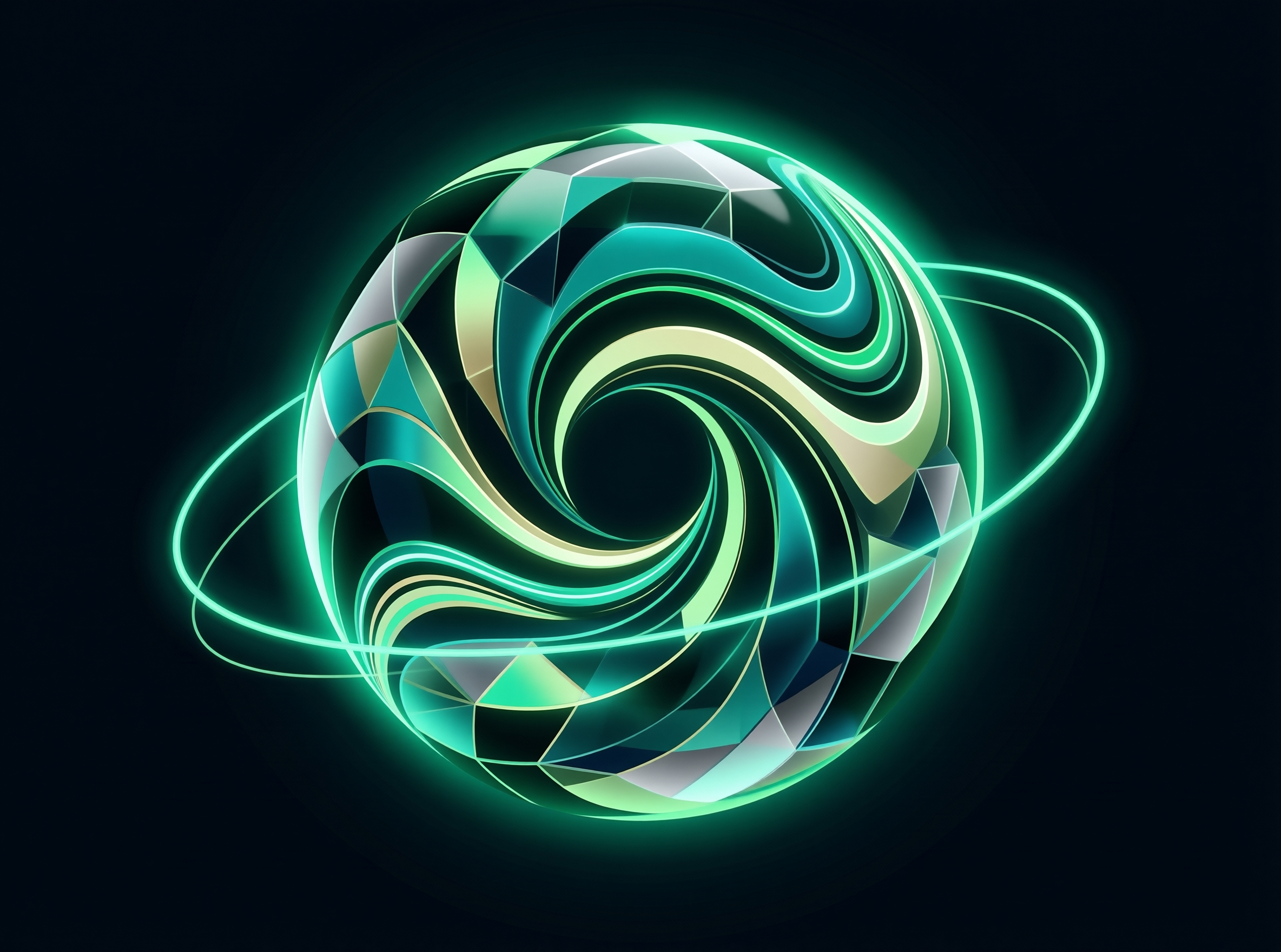 Glowing Abstract Spiral Orb