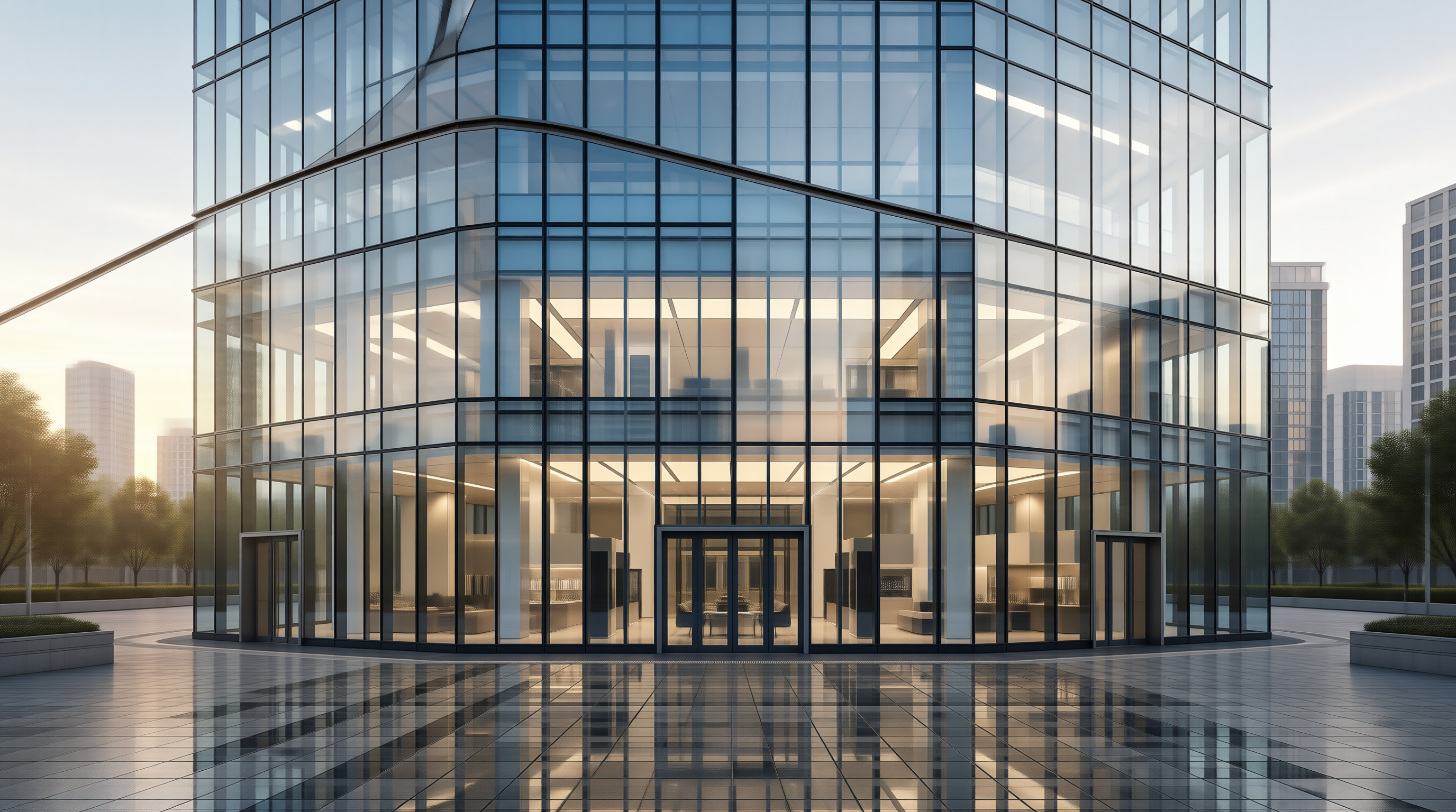 Modern Glass Office Building