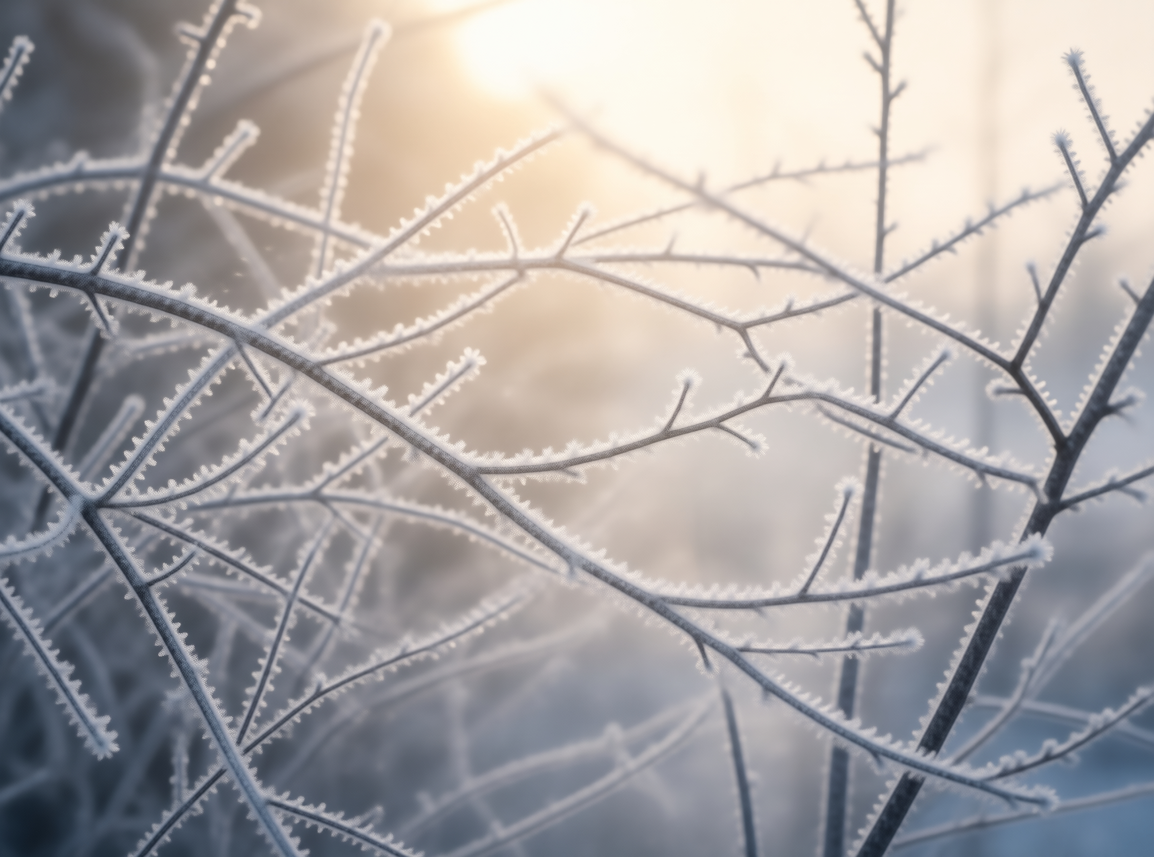 Frosty Branches in Winter Sun