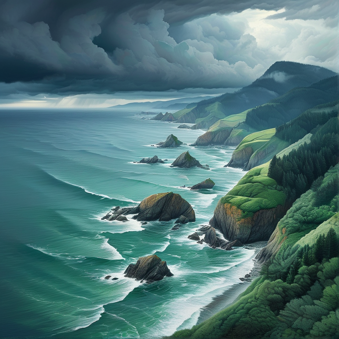 Stormy Cliffside Coast