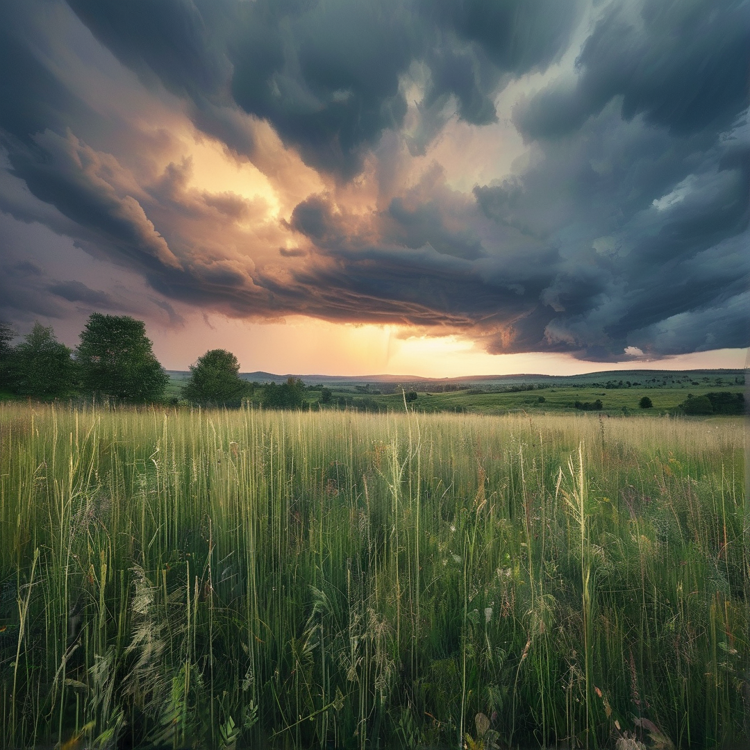Dramatic Sky Over Field