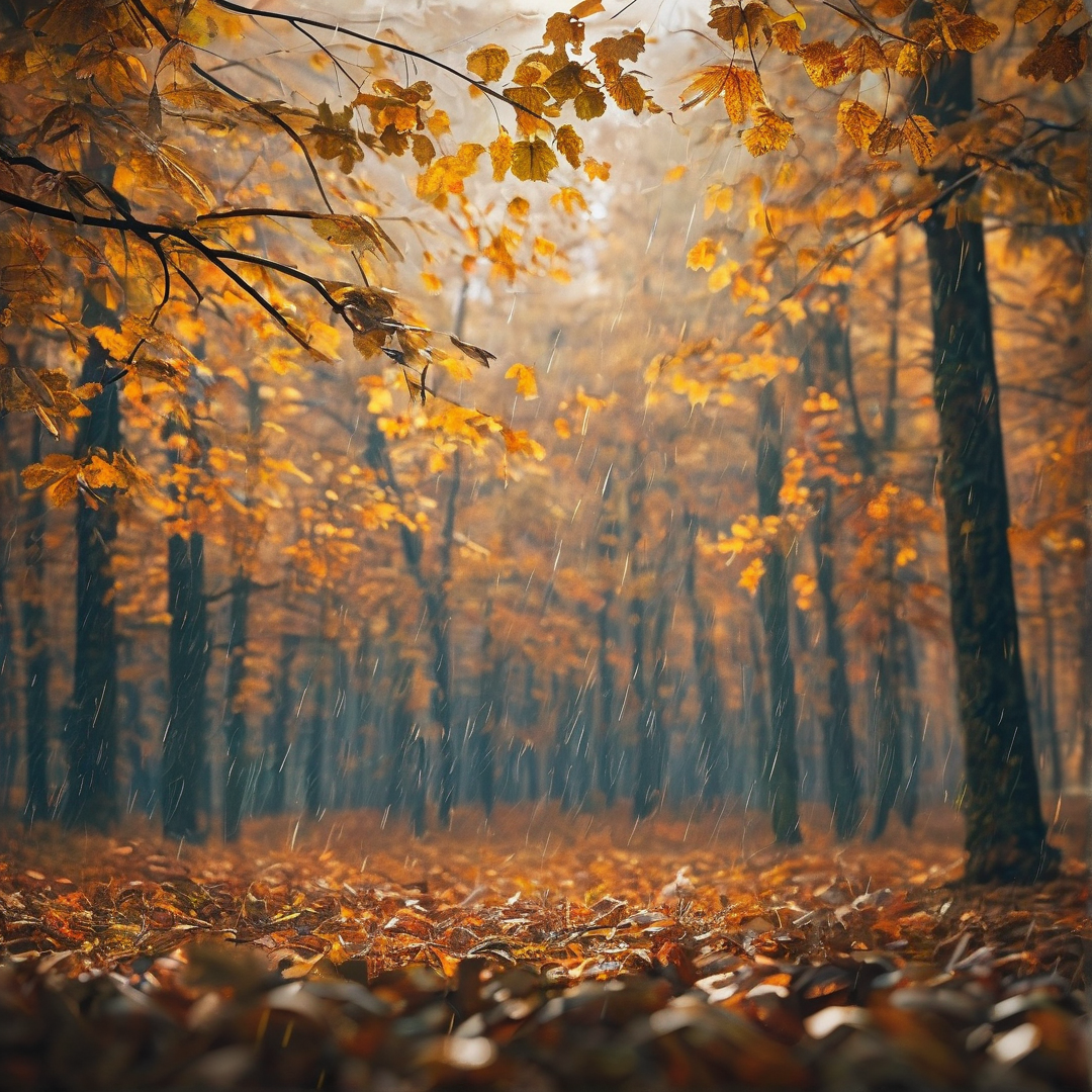 Rainy Autumn Forest