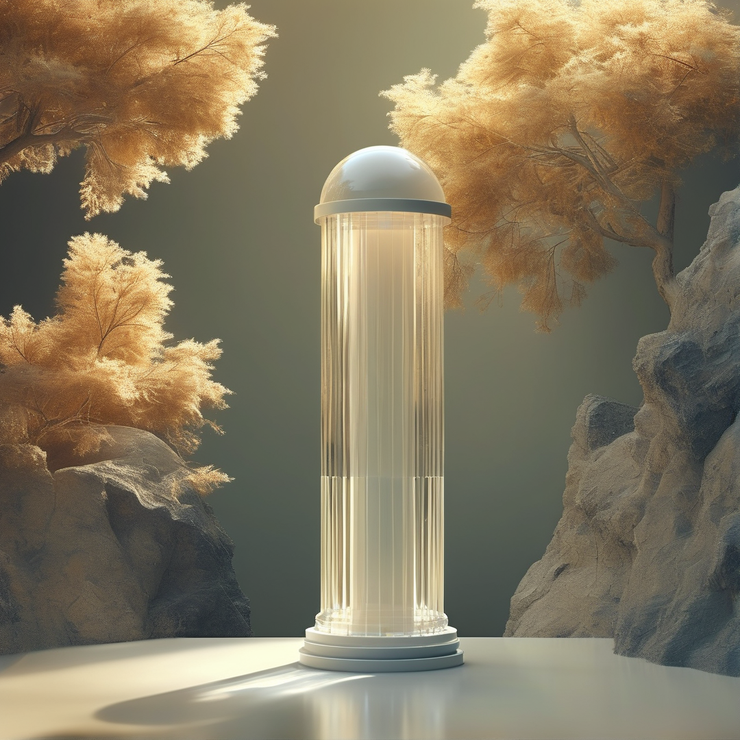 Glowing Pillar in Golden Trees