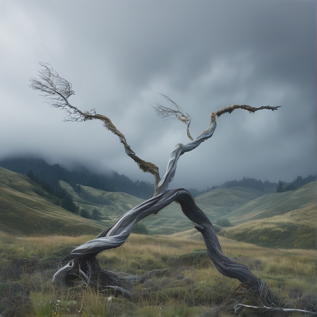 Twisted Tree on Misty Hills