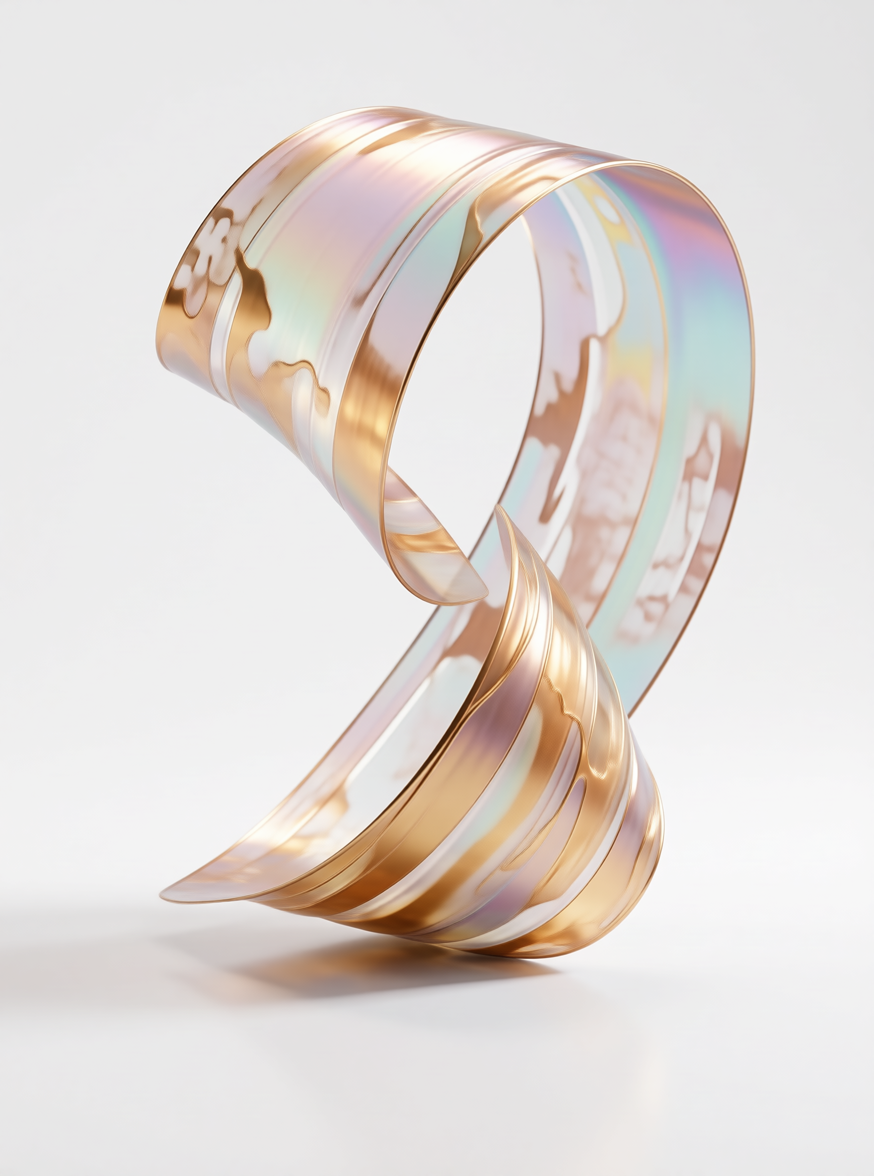 Iridescent Ribbon Sculpture