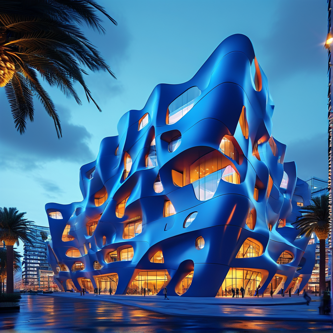 Futuristic Blue Building