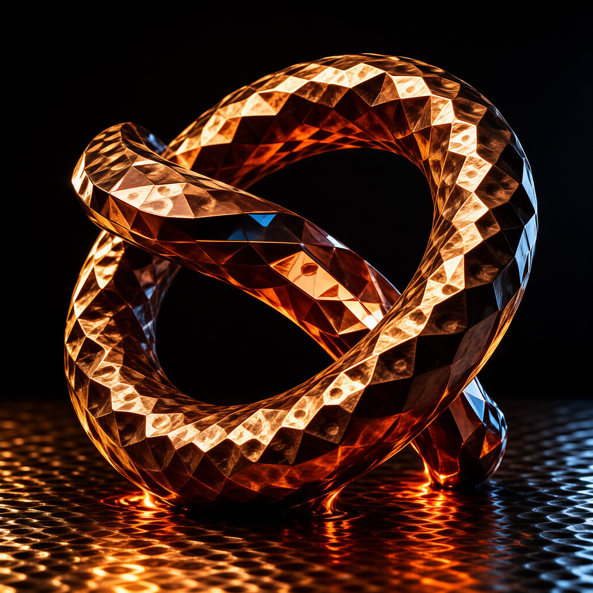 Faceted Gold Twisted Loop