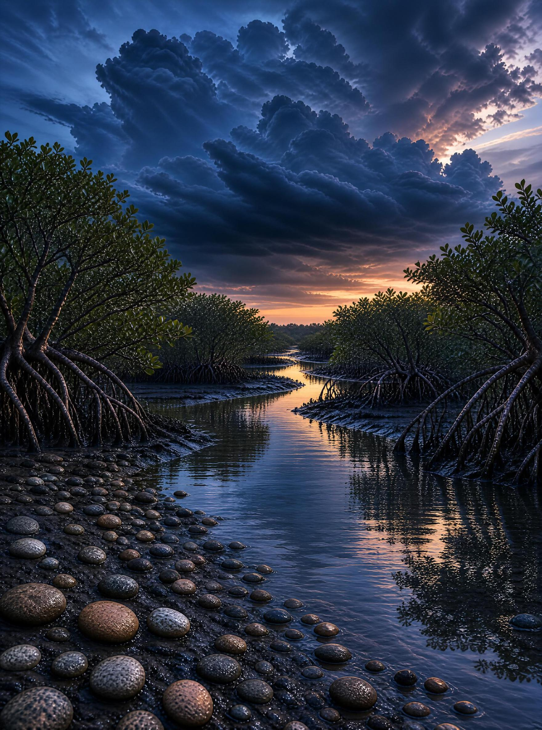 Mangrove Sunset Stream