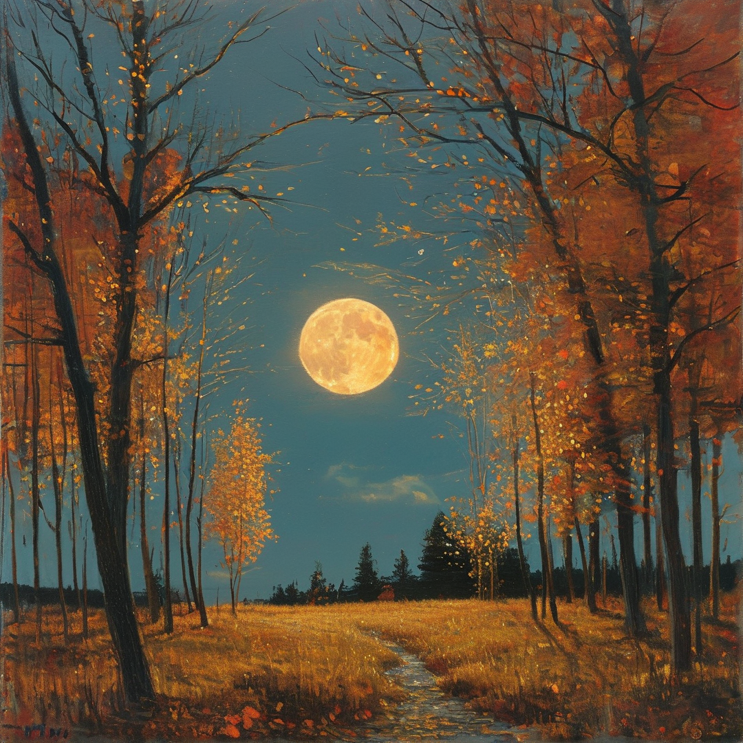Moonlit Autumn Forest