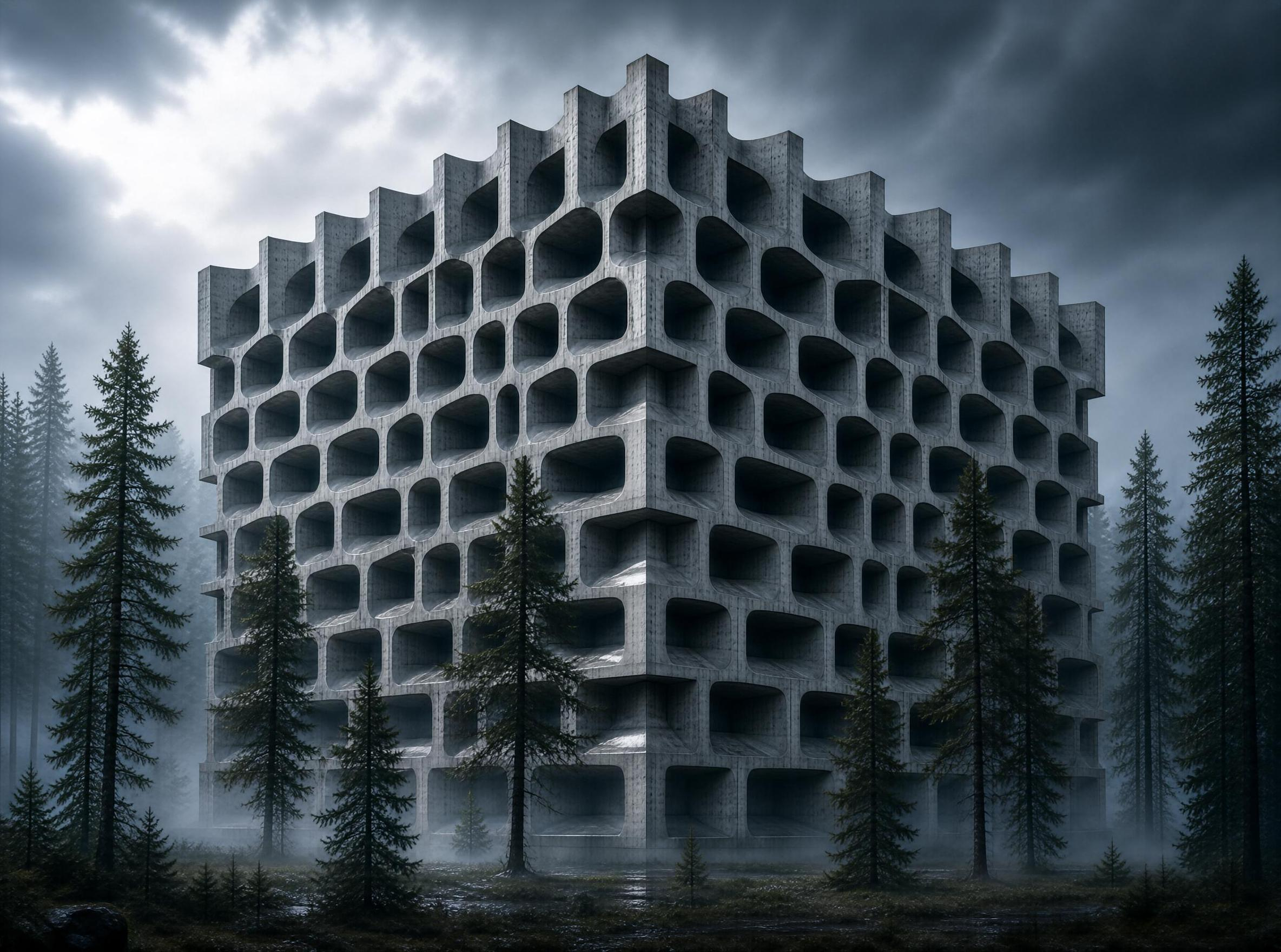 Concrete Hollow Forest Tower