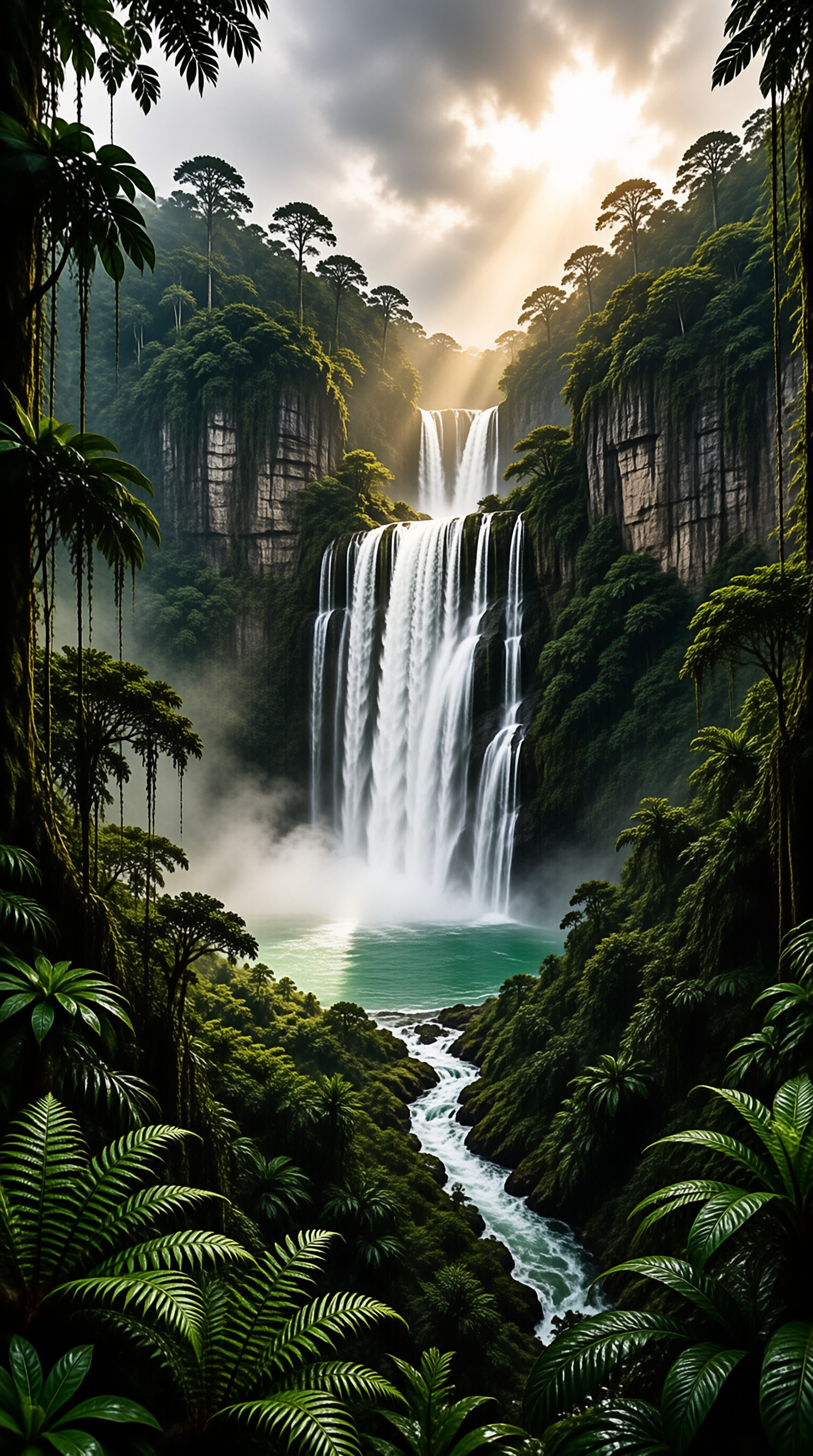 Tropical Sunlit Cascade