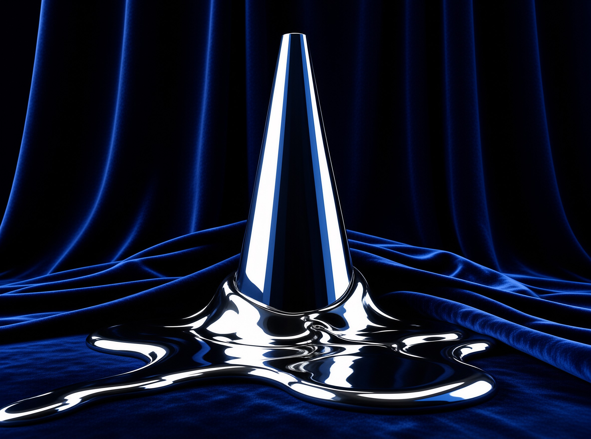 Metallic Cone on Velvet